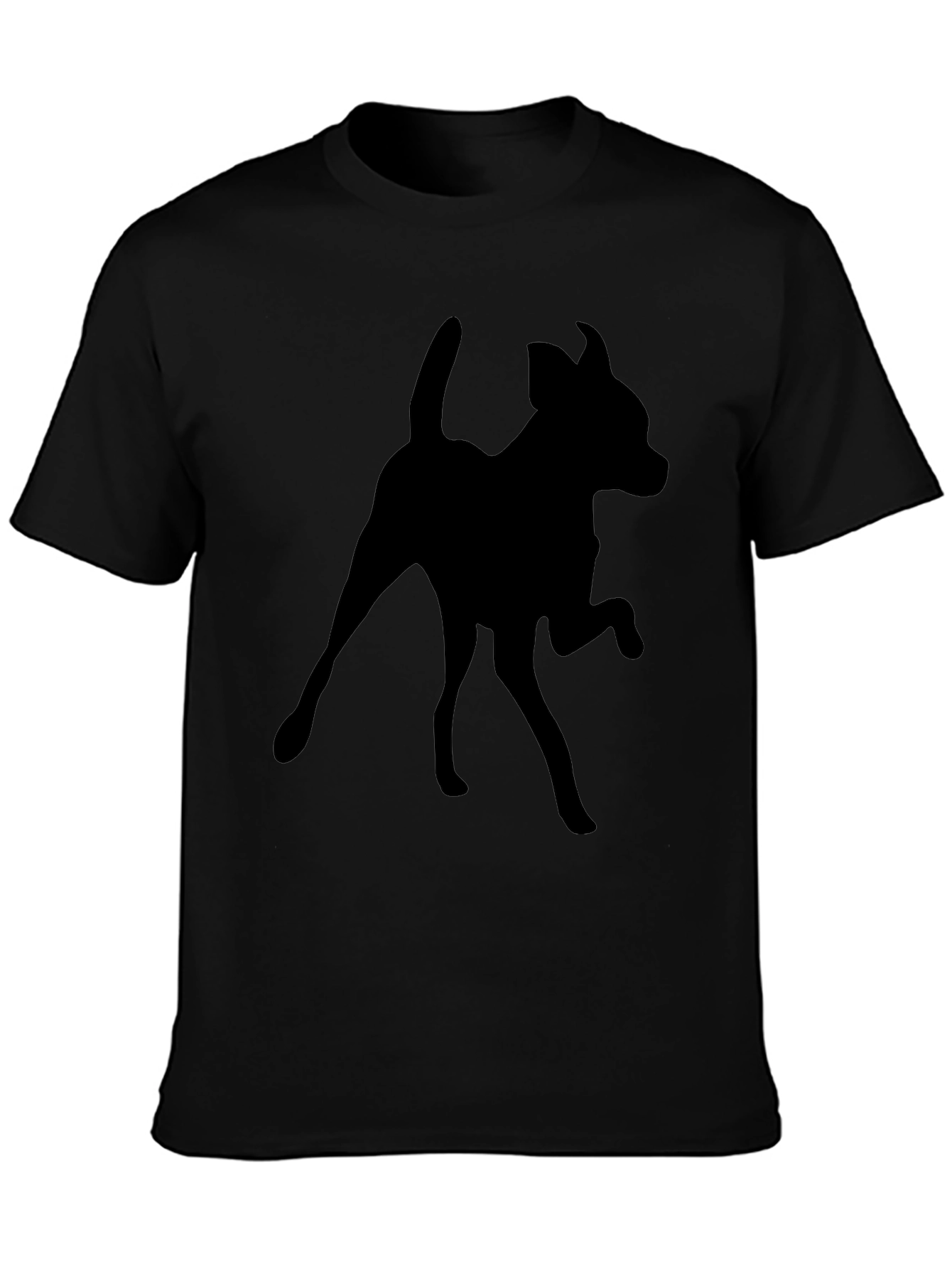 Dog Silhouette Black T-Shirt | Mens Casual Tee