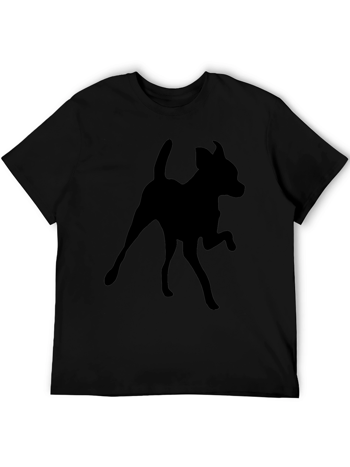 Dog Silhouette Black T-Shirt | Mens Casual Tee