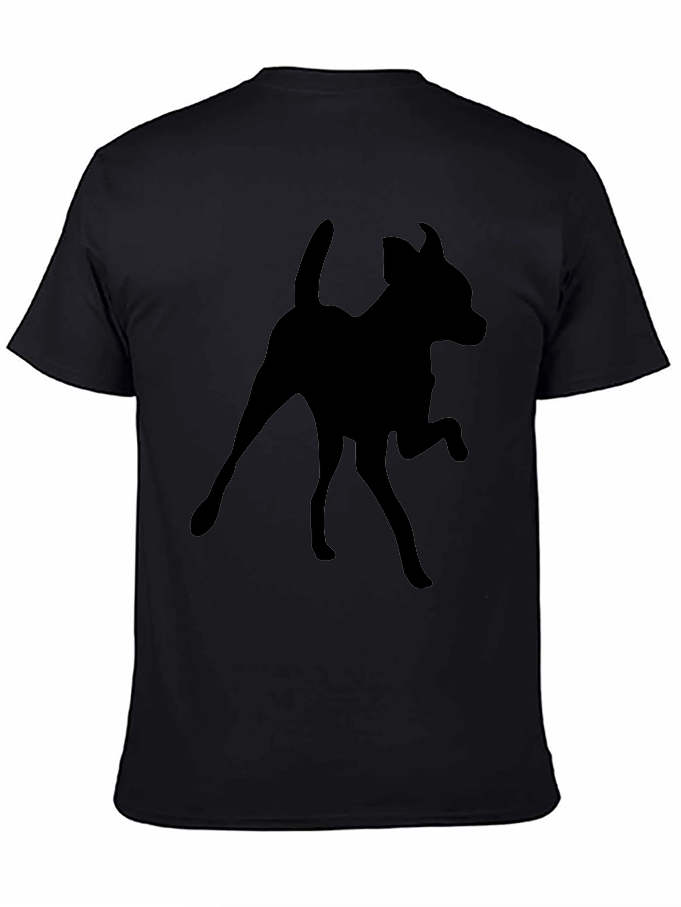 Dog Silhouette Black T-Shirt | Mens Casual Tee