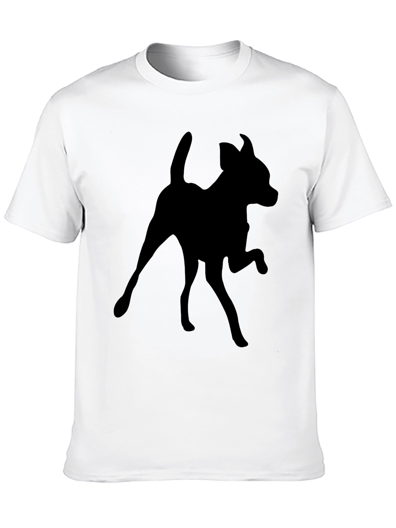 Dog Silhouette Black T-Shirt | Mens Casual Tee