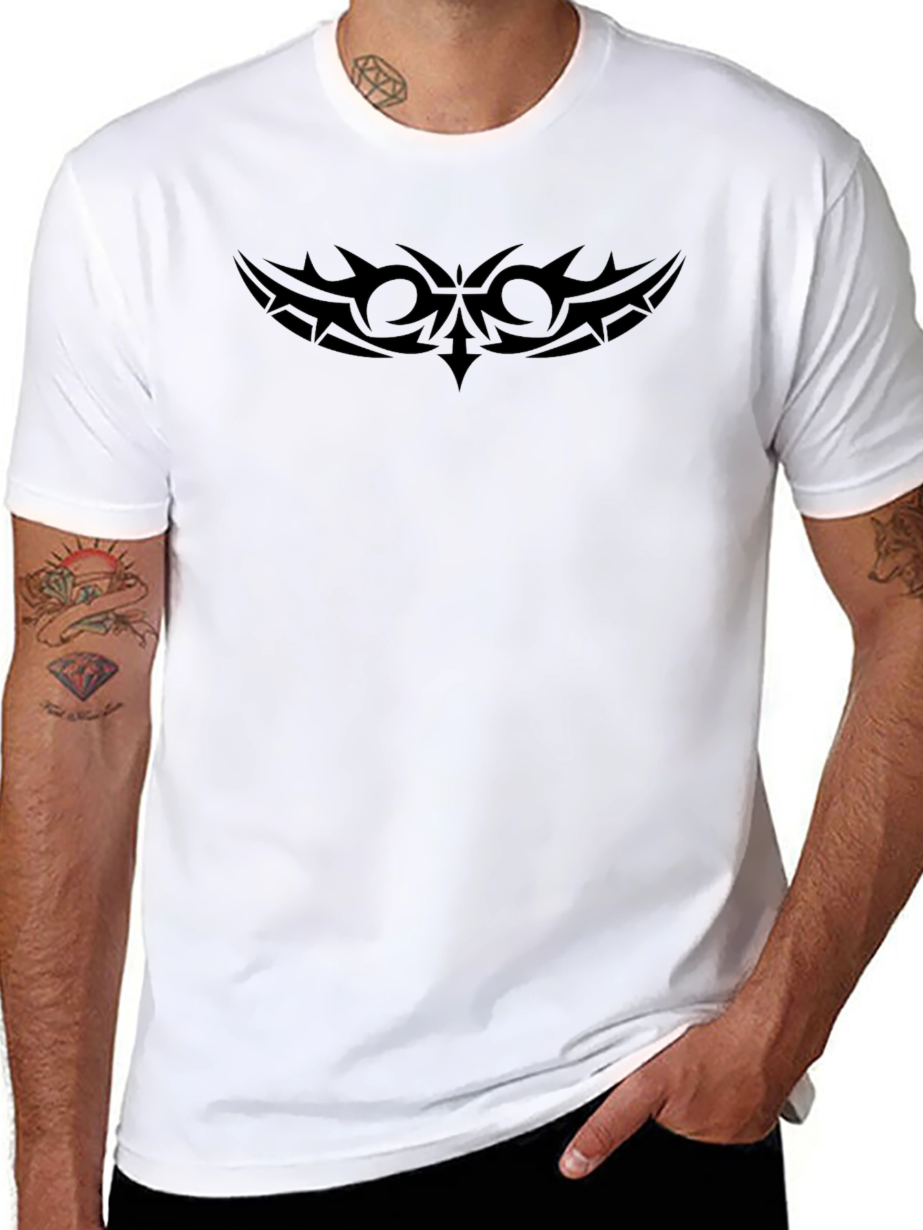 Tribal Tattoo Style Black T-Shirt