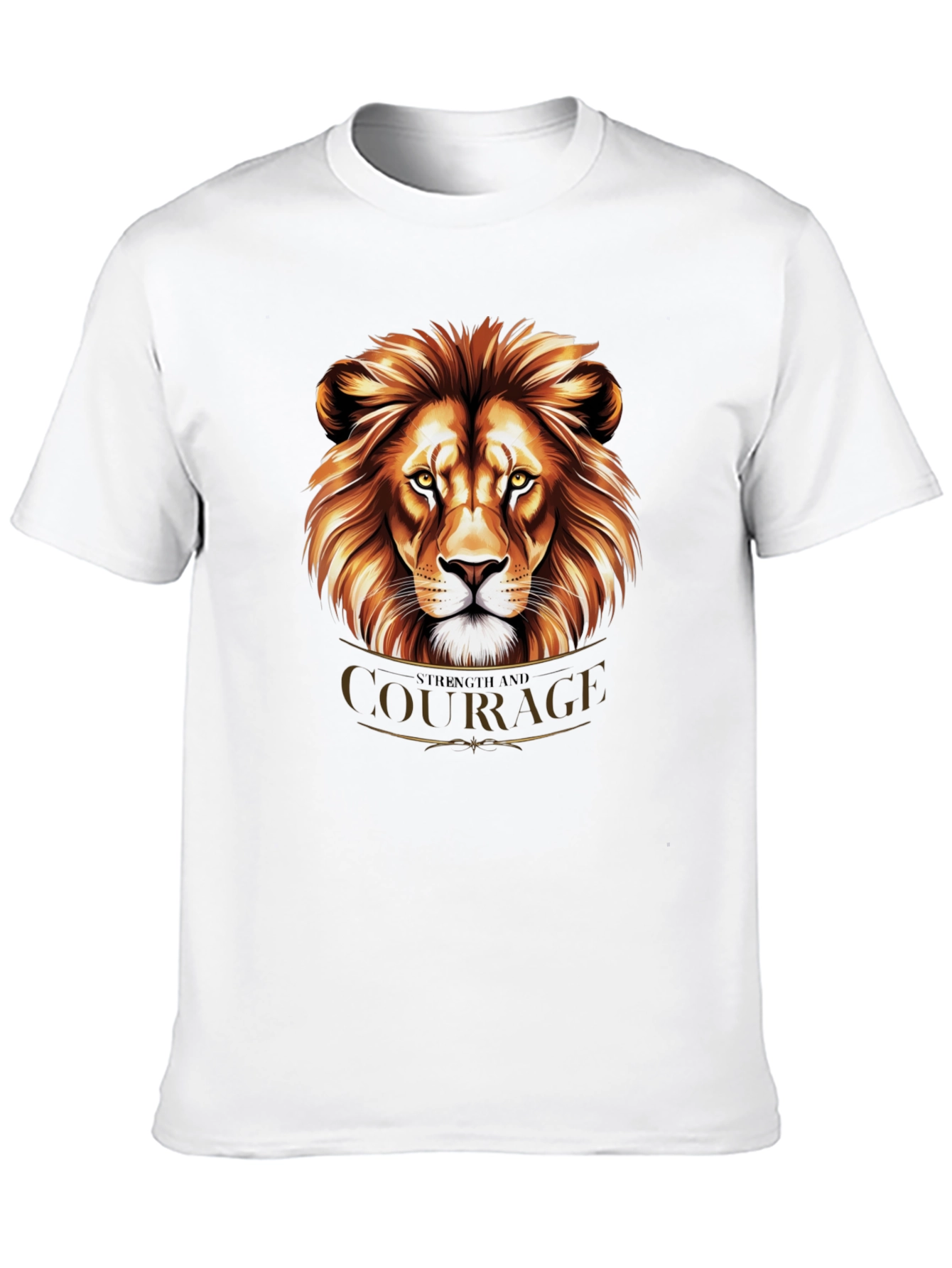 Courage Lion Graphic Black T-Shirt