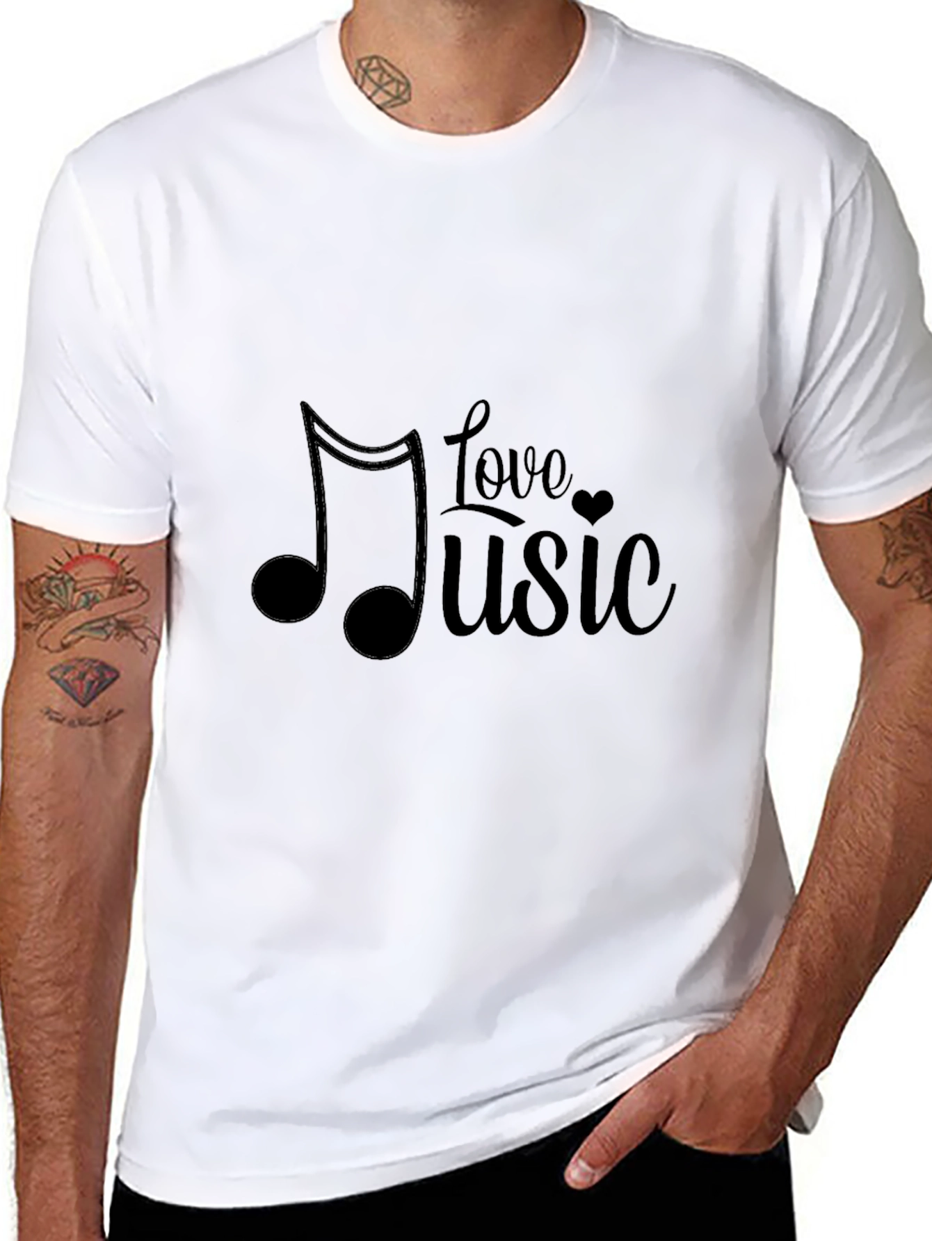 Love Music Black T-Shirt - Stylish Graphic Tee