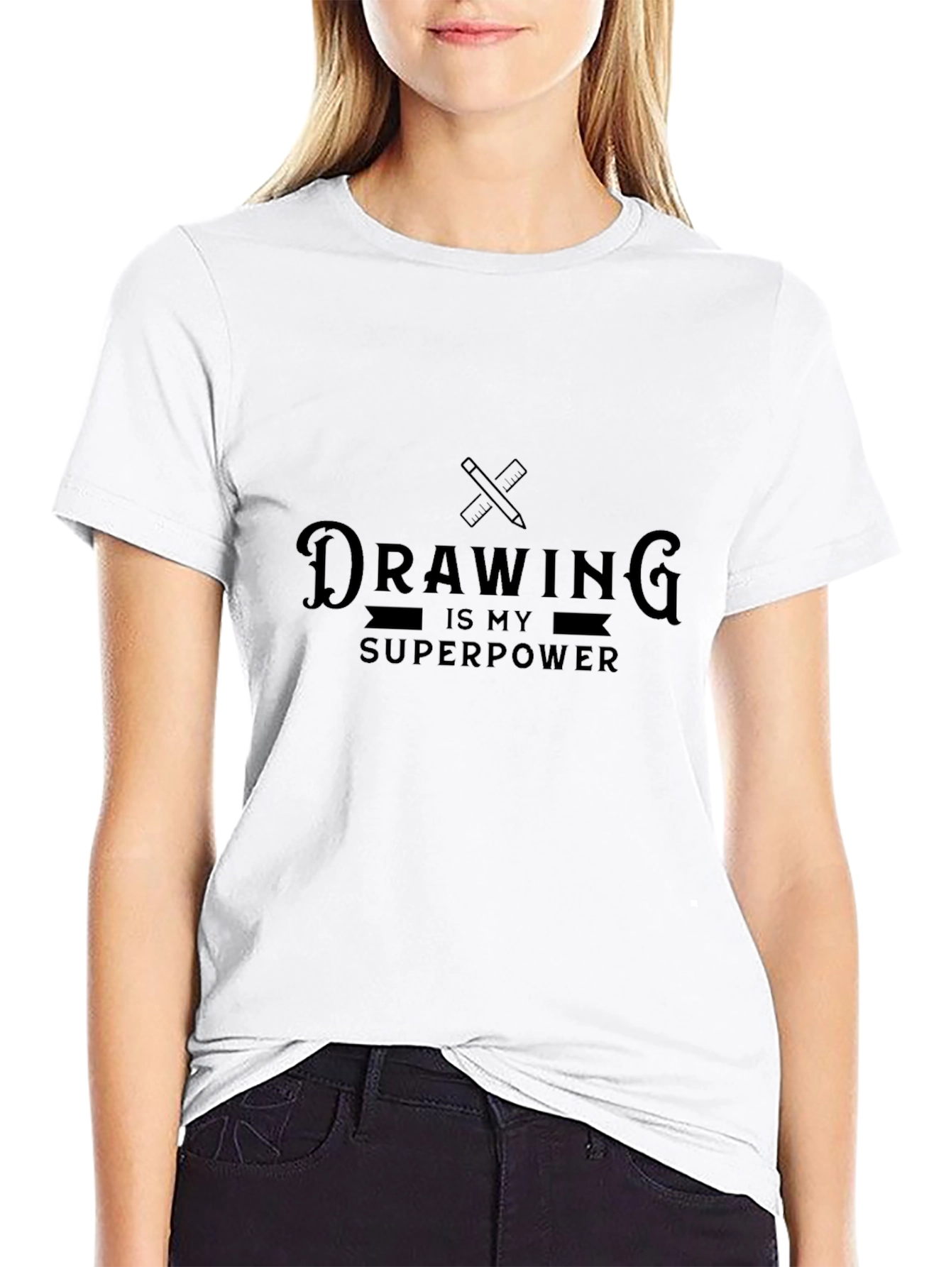 Drawing is My Superpower Black T-Shirt