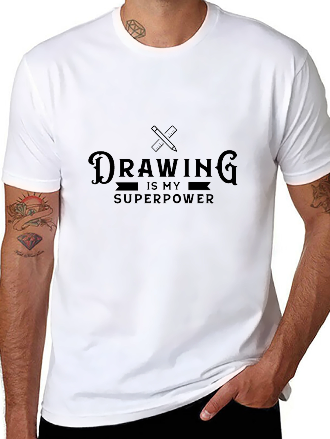 Drawing is My Superpower Black T-Shirt