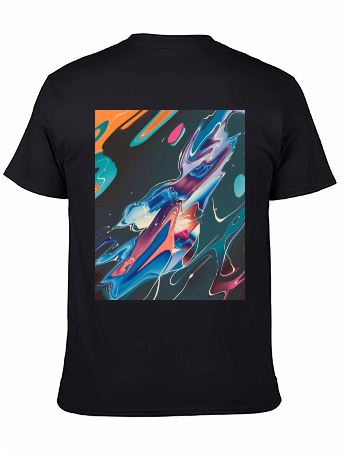 Abstract Art Graphic Tee - Black