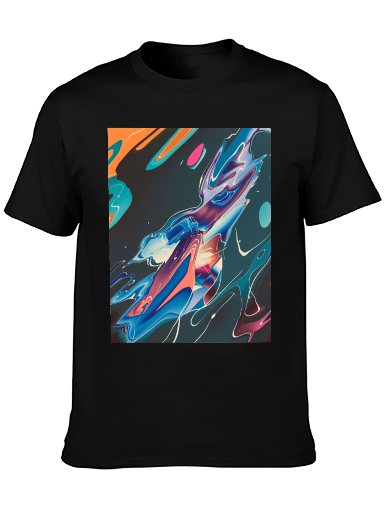 Abstract Art Graphic Tee - Black