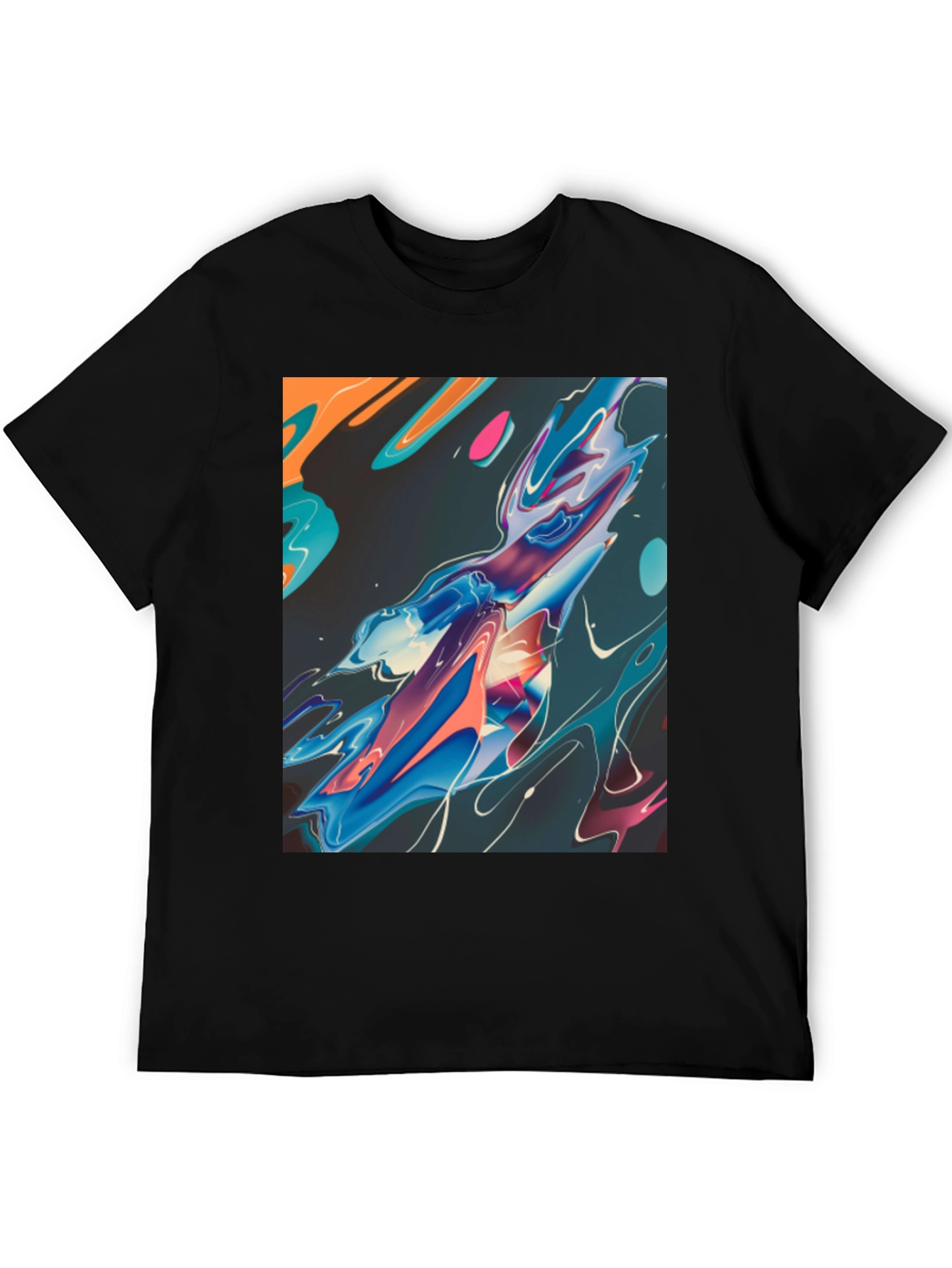 Abstract Art Graphic Tee - Black