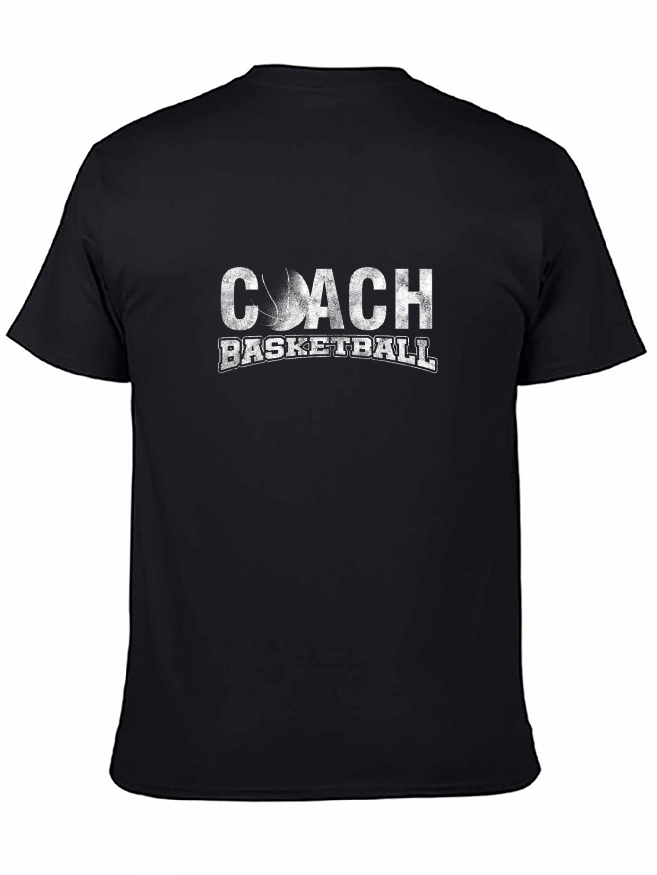 Coach Basketball Graphic Tee - Black Cotton Shirt