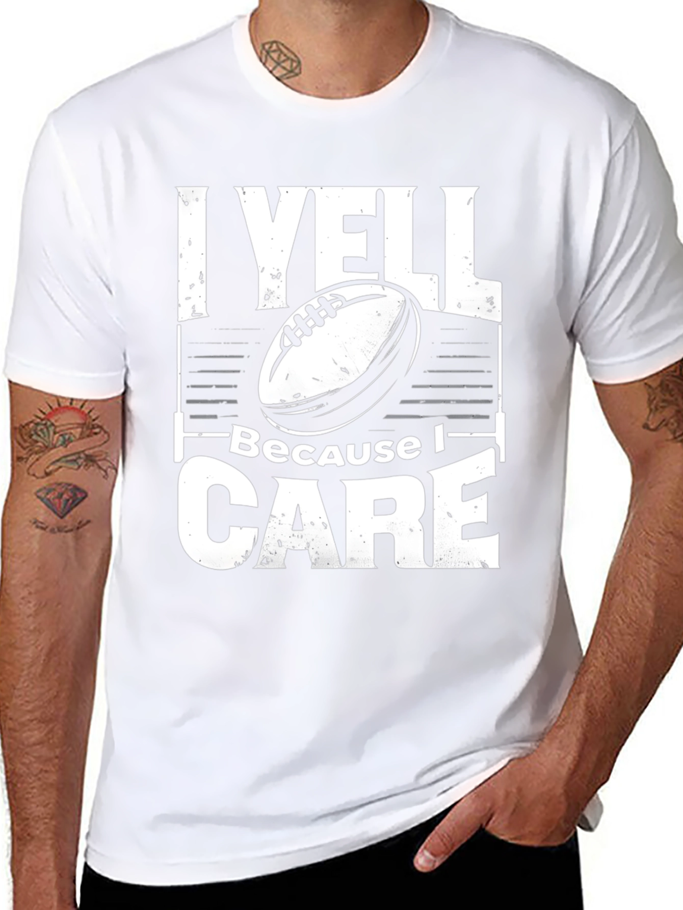 I Yell Because I Care Black T-Shirt