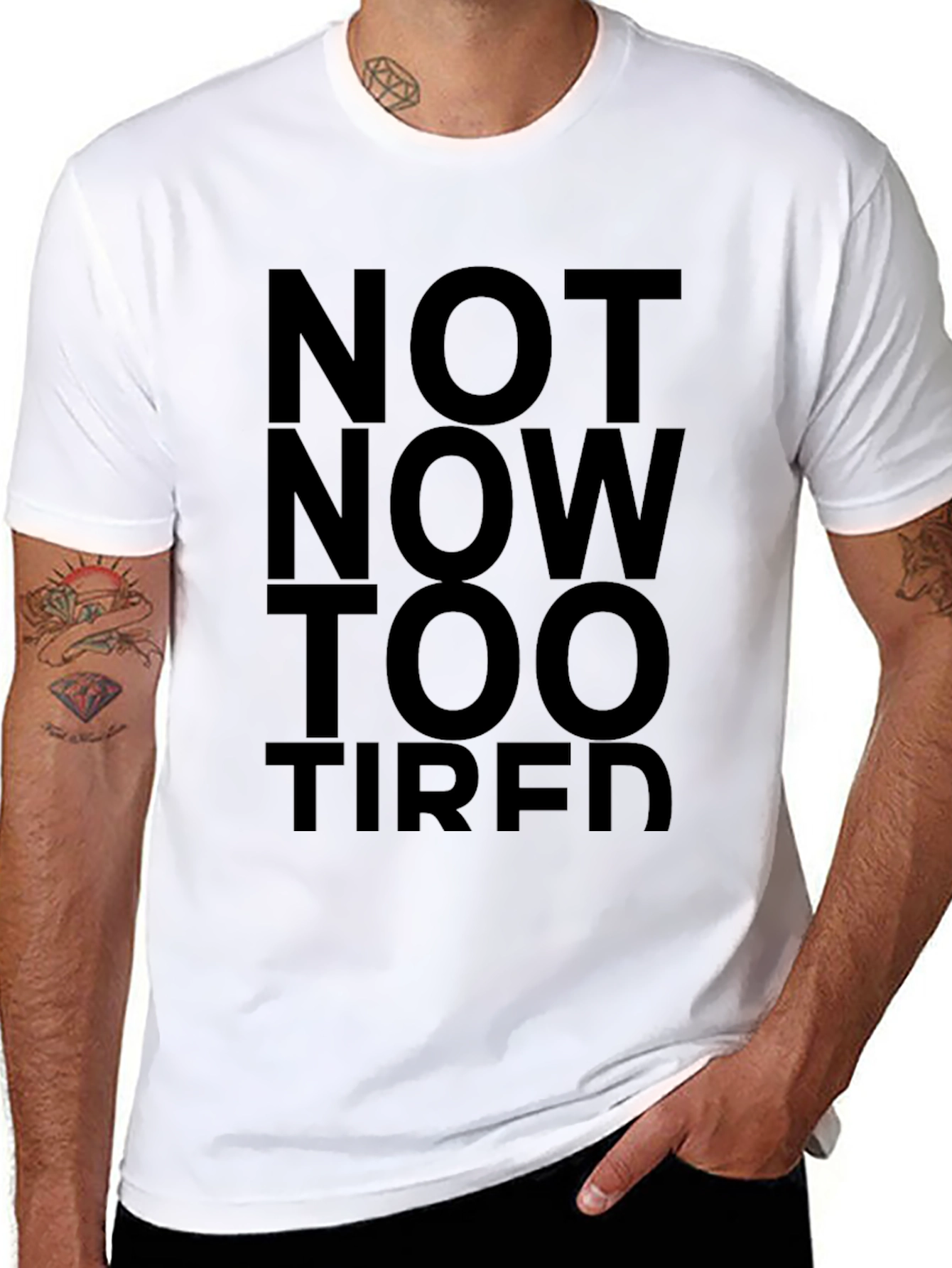 Not Now Too Tired Black Graphic Tee