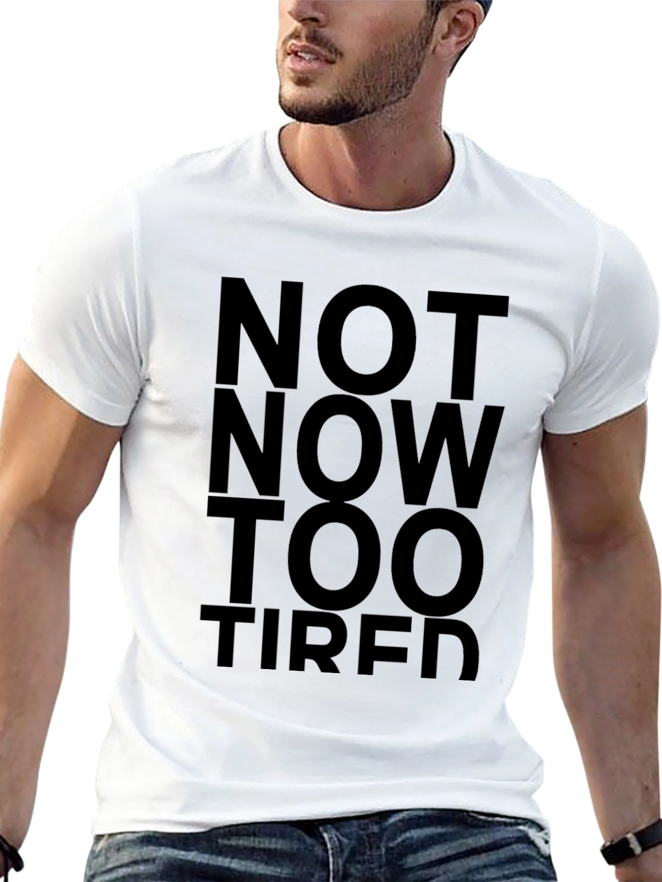 Not Now Too Tired Black Graphic Tee