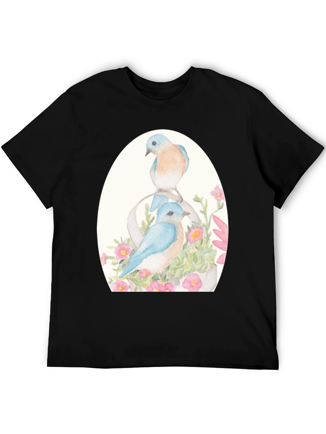 Bluebird Floral Graphic Tee - Nature Lovers Shirt