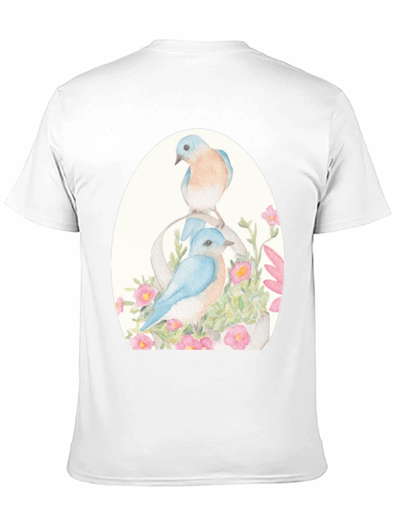 Bluebird Floral Graphic Tee - Nature Lovers Shirt