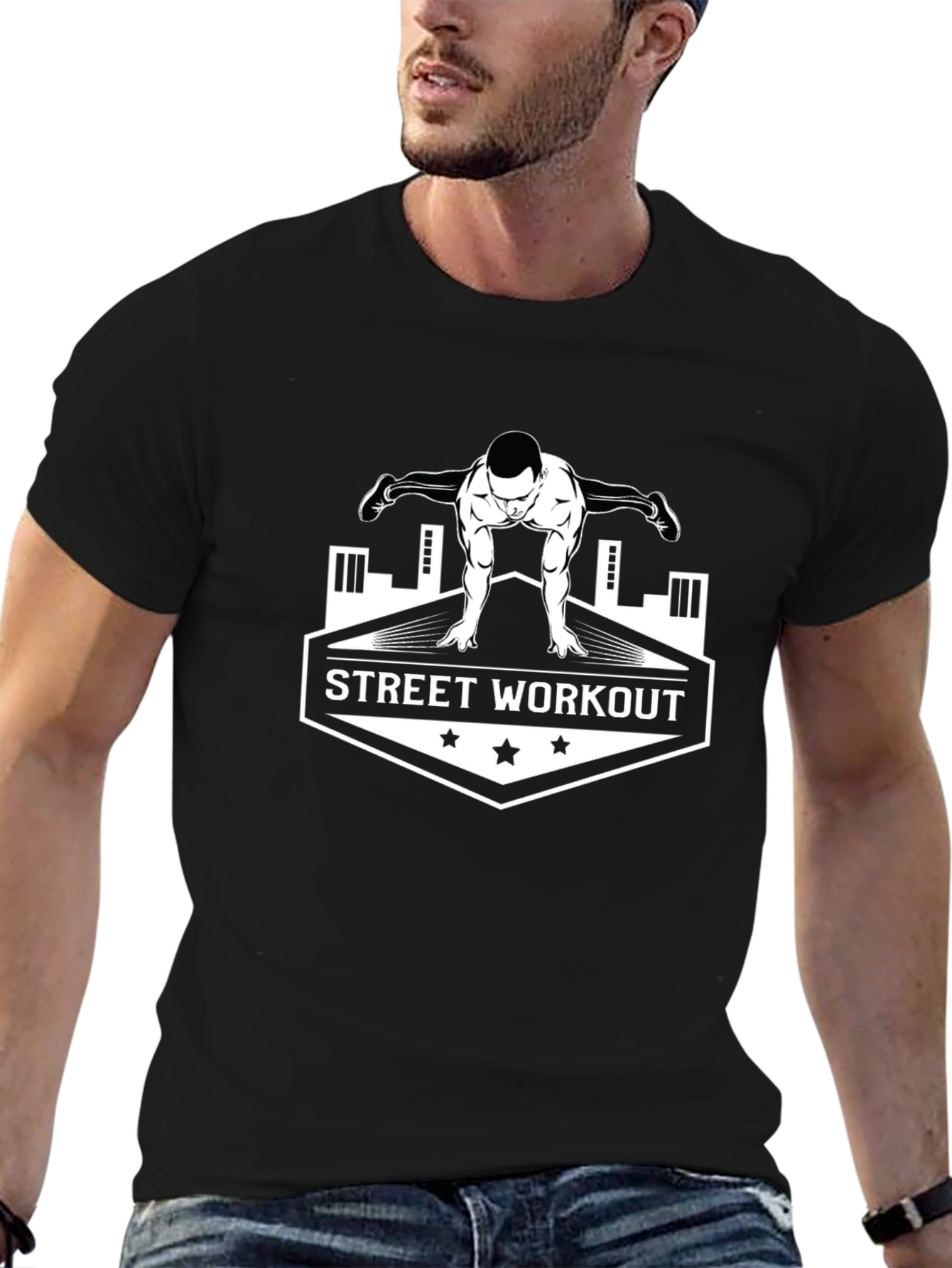 Street Workout Graphic T-Shirt - Black