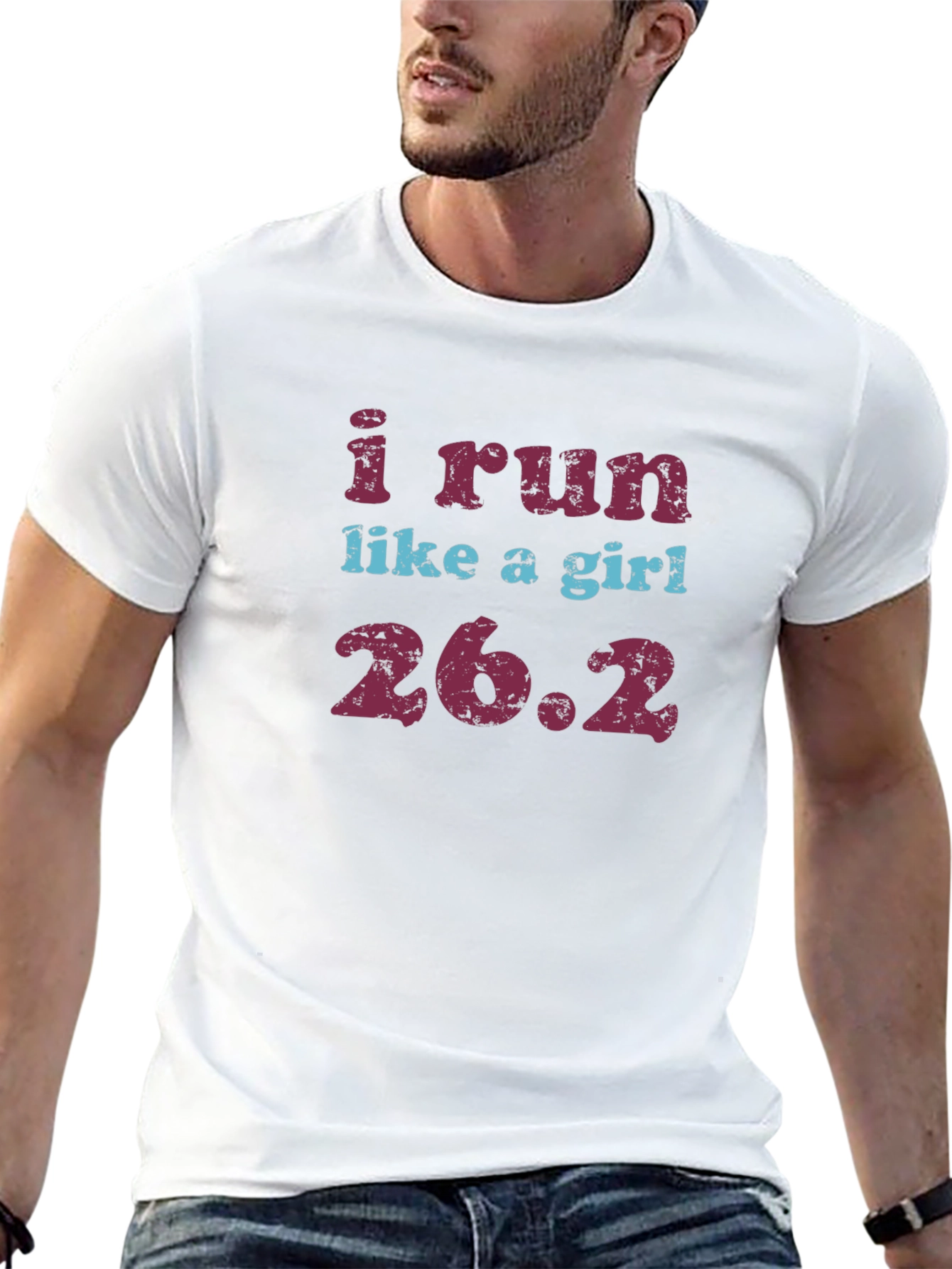 I Run Like a Girl 26.2 Black Graphic Tee