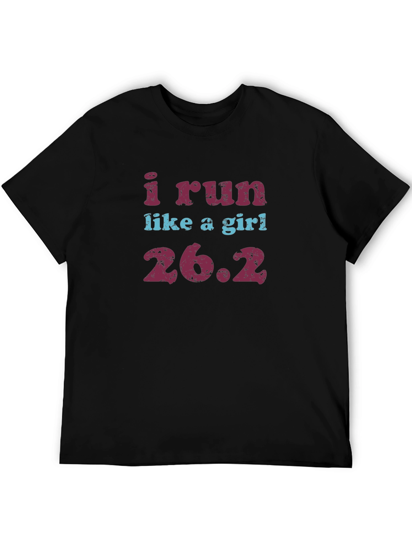 I Run Like a Girl 26.2 Black Graphic Tee