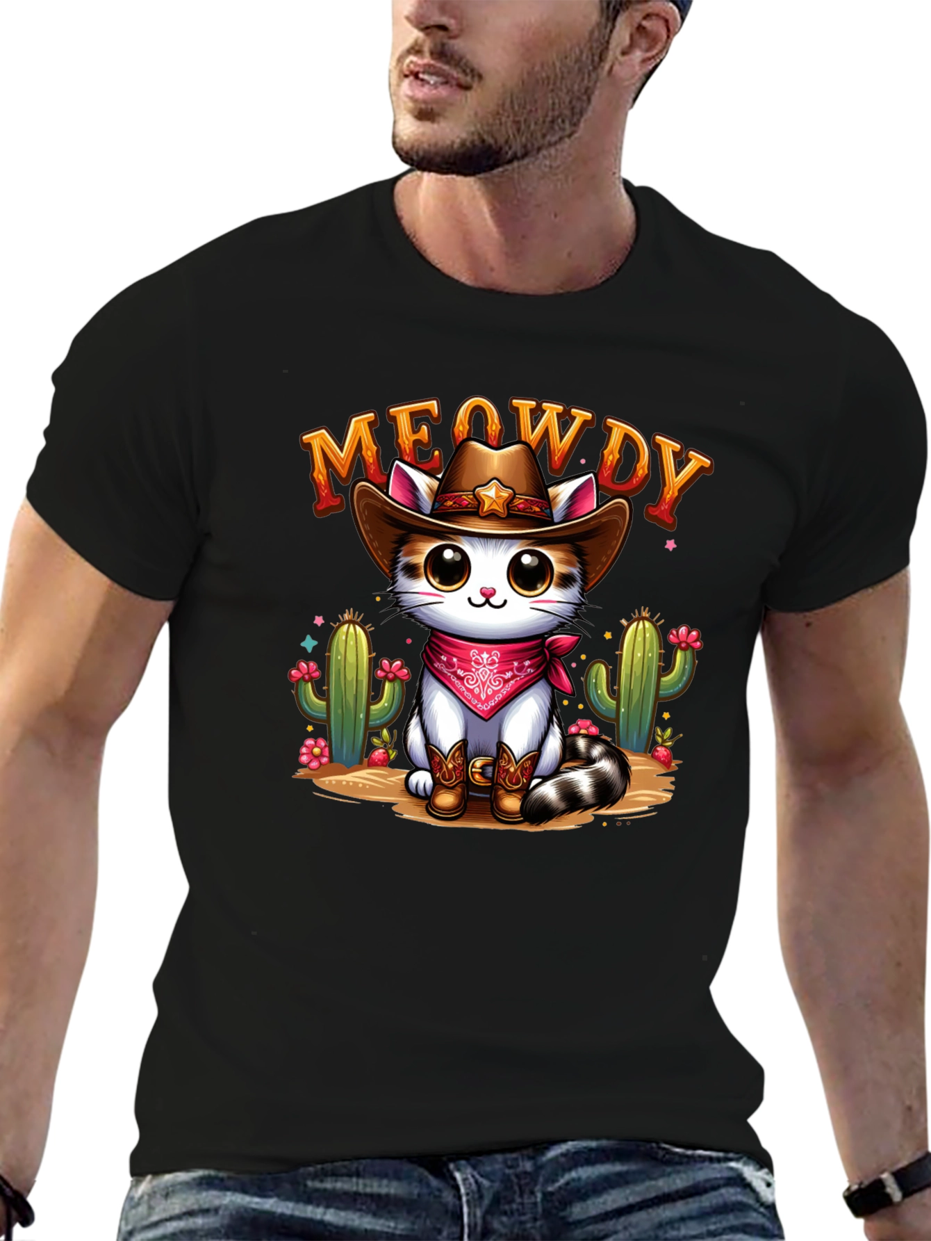 Meowdy Cowboy Cat Graphic Tee