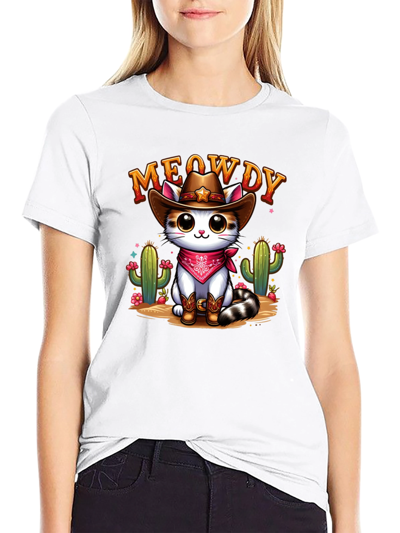 Meowdy Cowboy Cat Graphic Tee