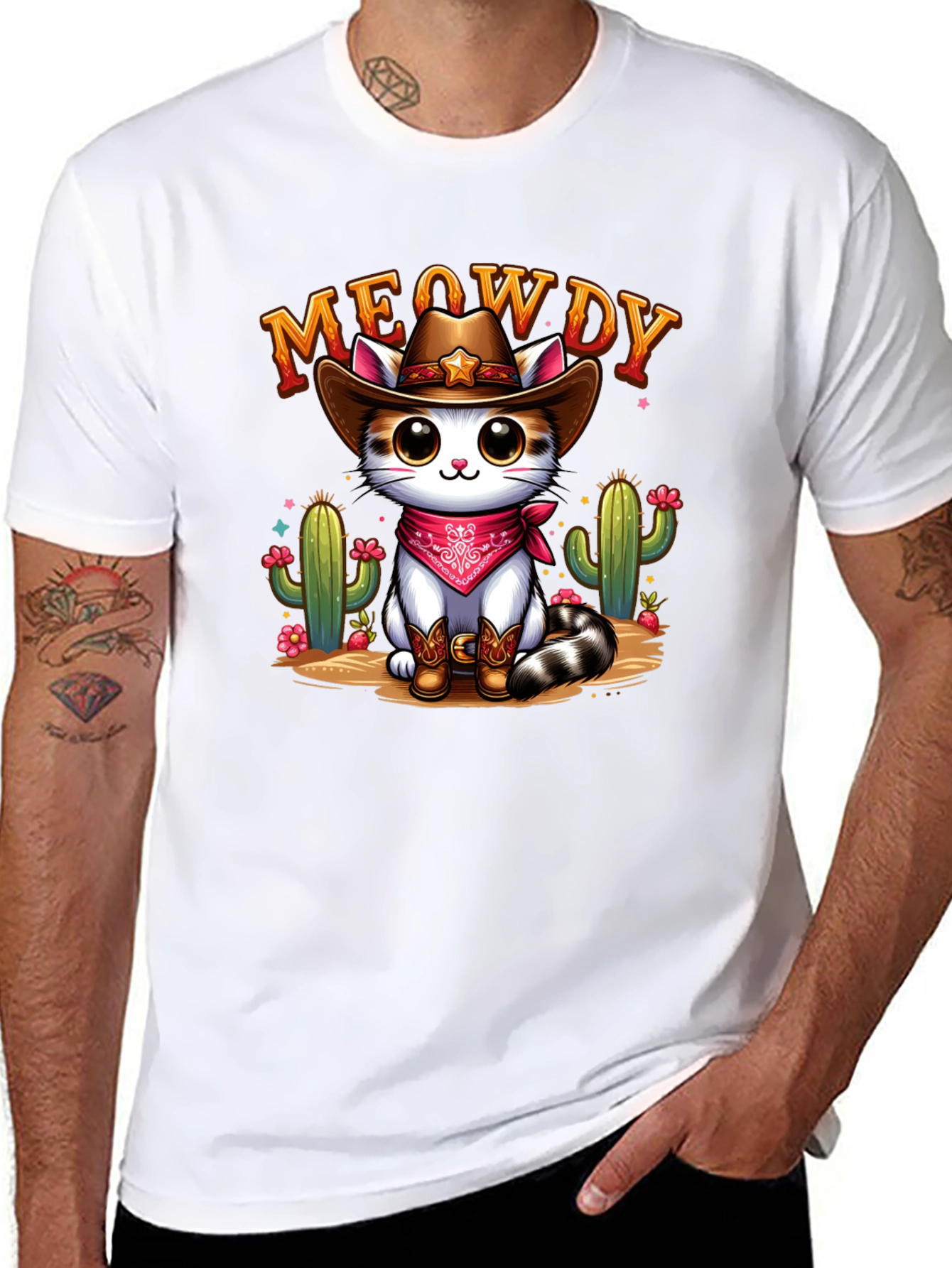 Meowdy Cowboy Cat Graphic Tee