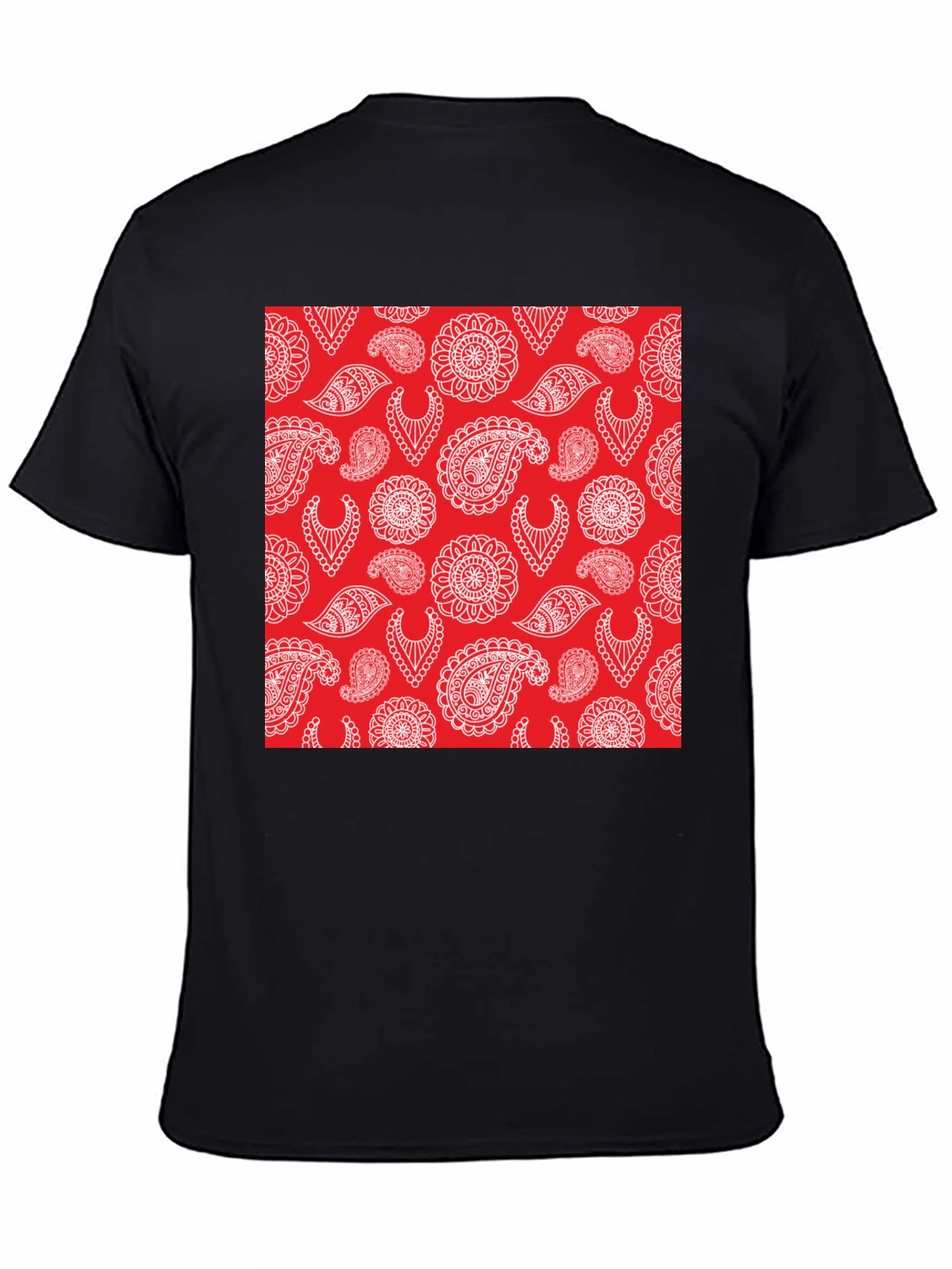 Paisley Pattern Tee - Red and White Design