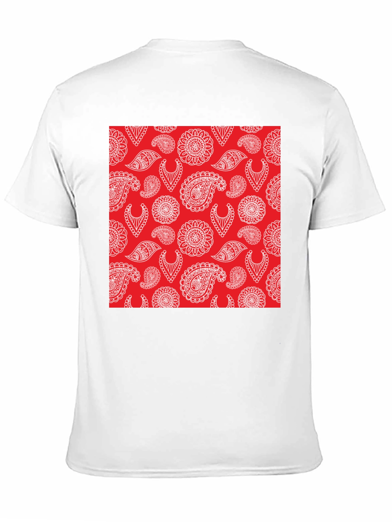 Paisley Pattern Tee - Red and White Design