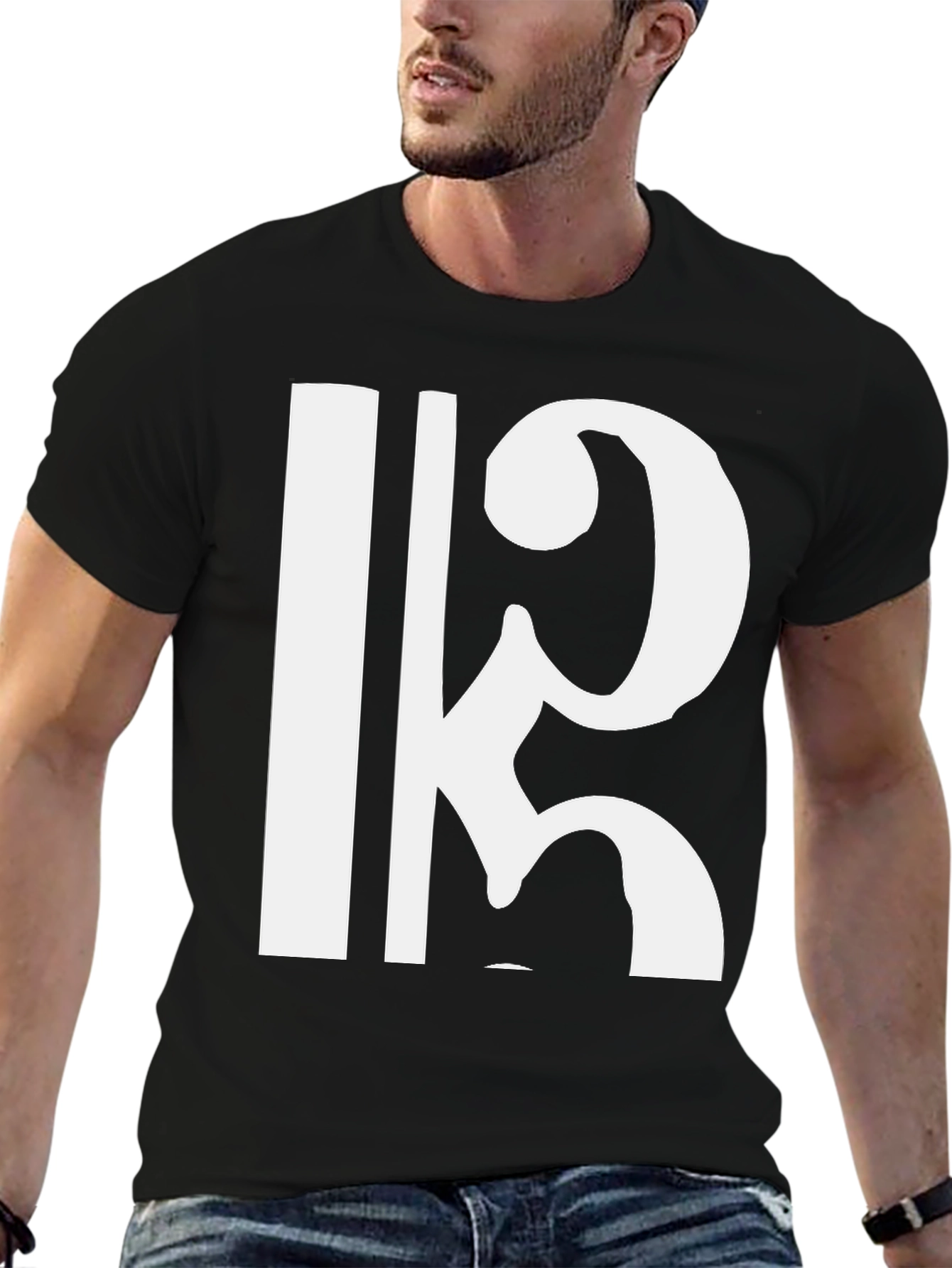 Bold Clef Graphic Black Tee