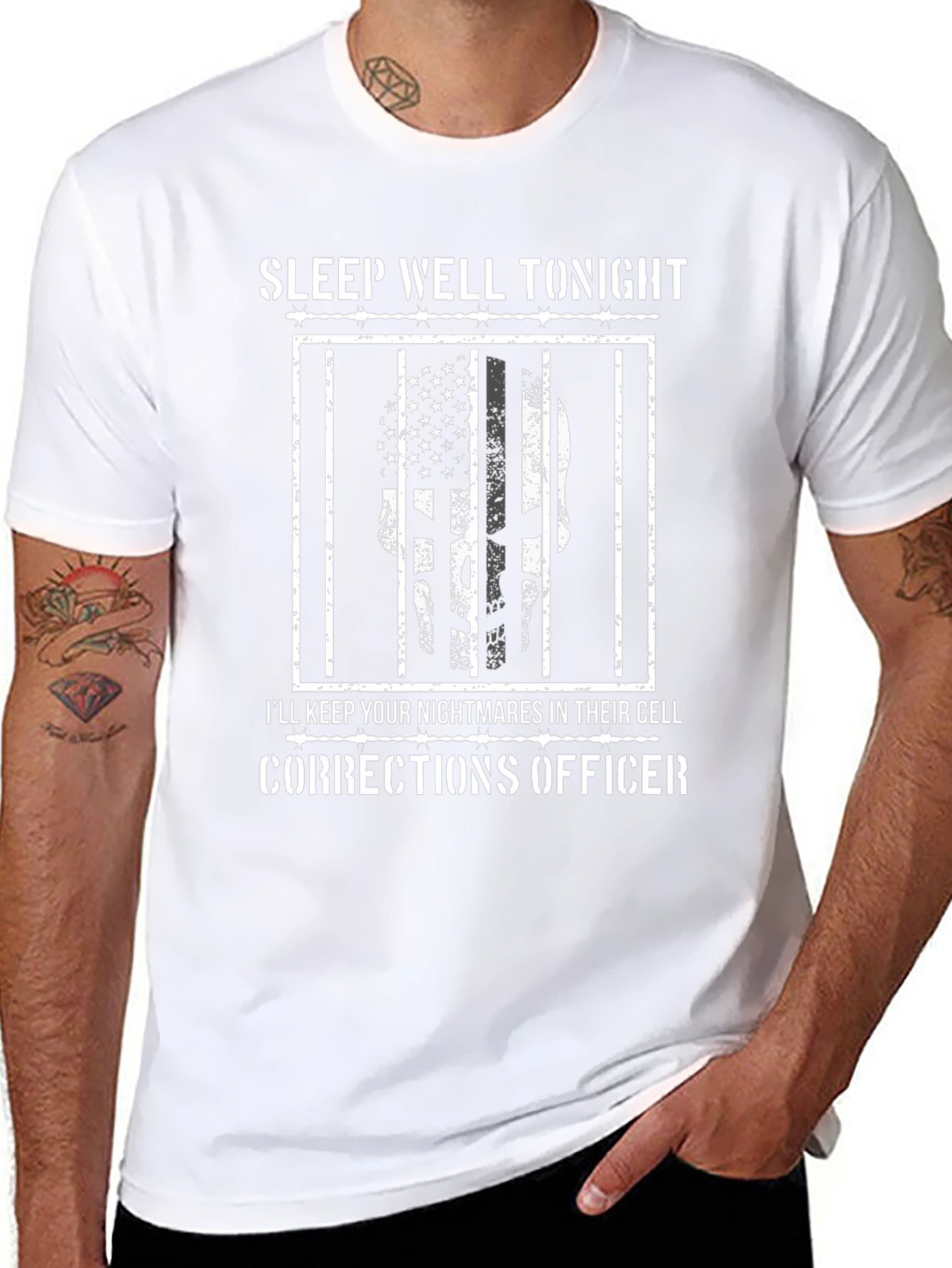 Corrections Officer Skull Graphic Tee