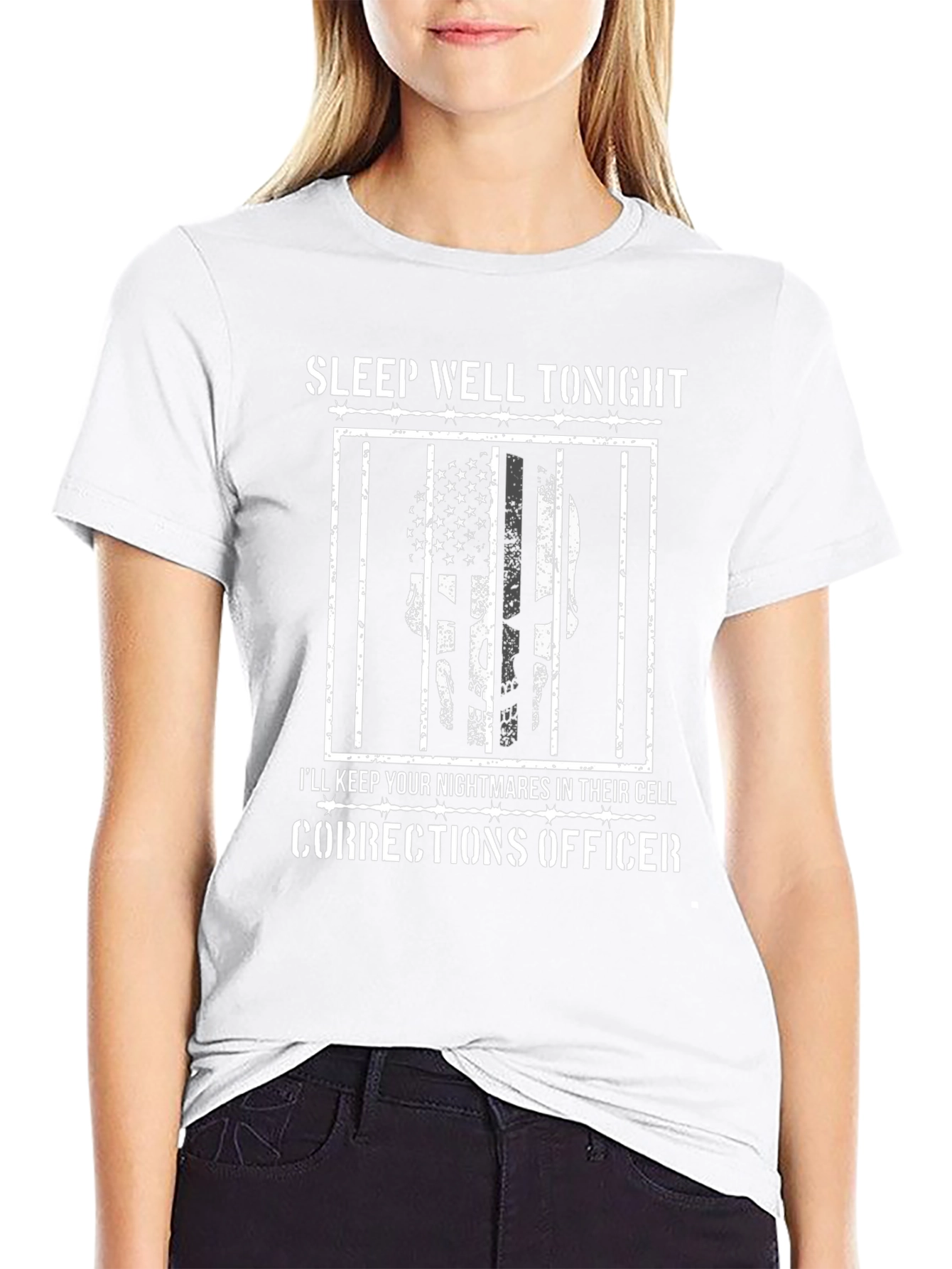 Corrections Officer Skull Graphic Tee