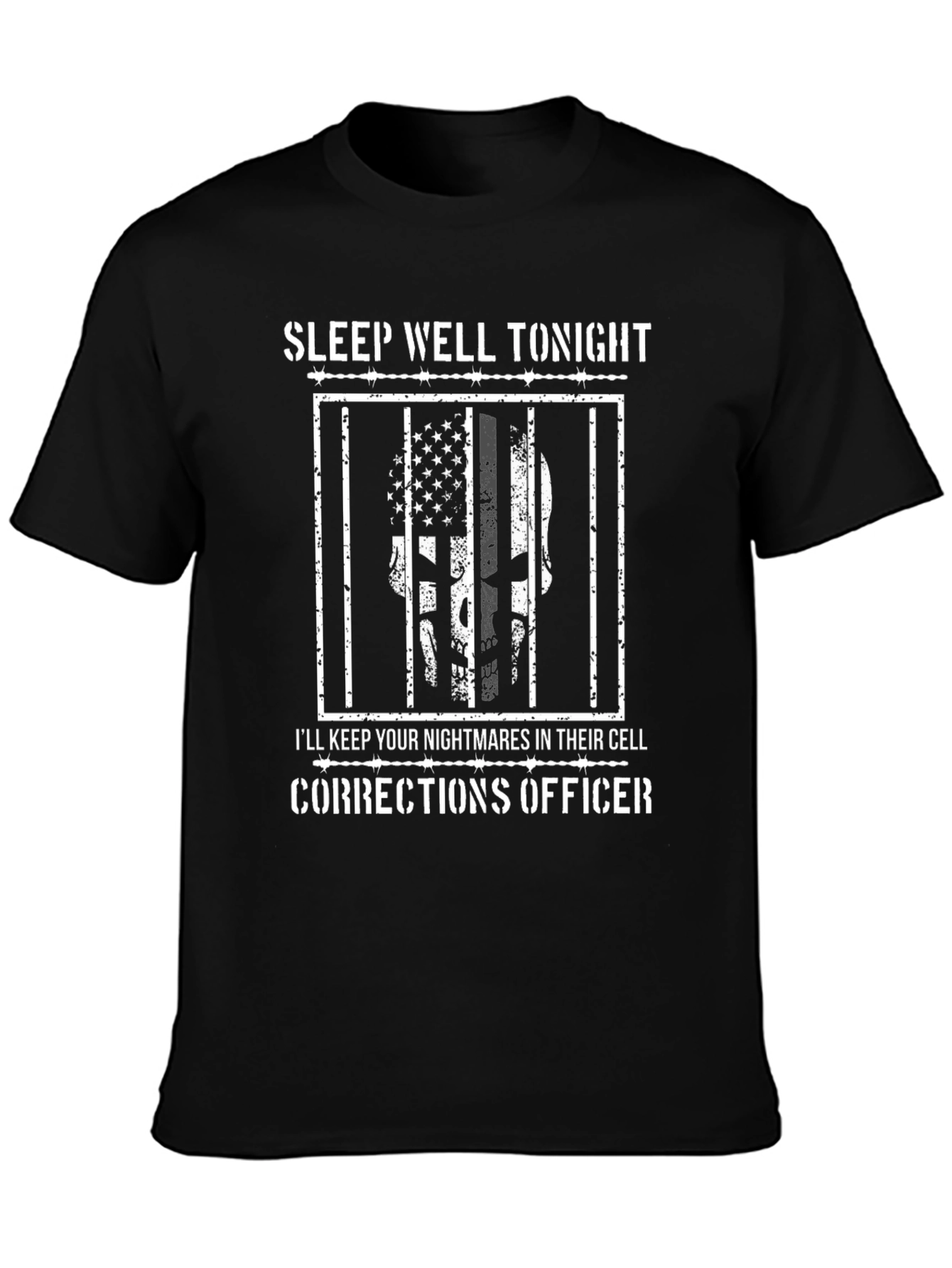 Corrections Officer Skull Graphic Tee