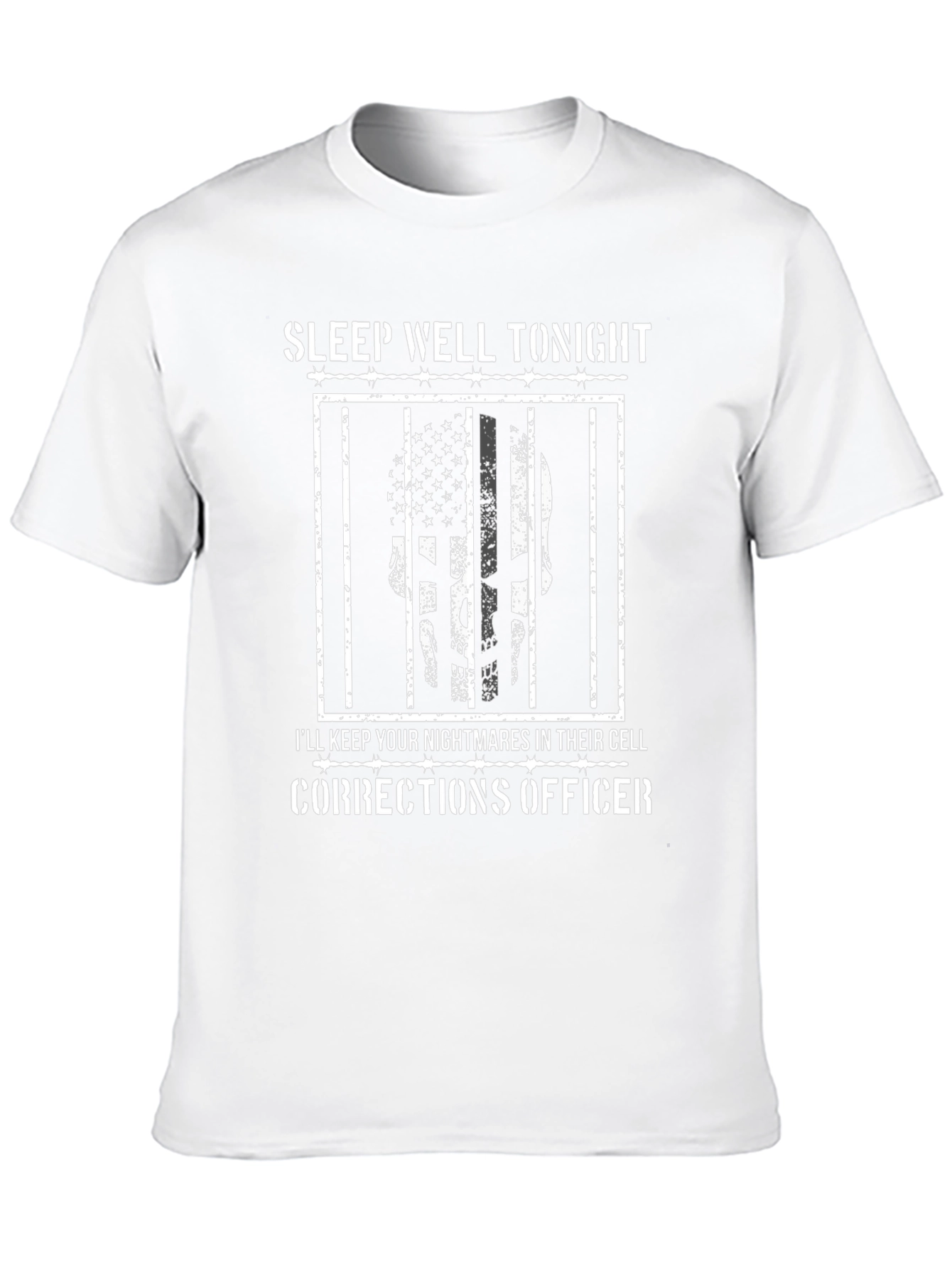 Corrections Officer Skull Graphic Tee