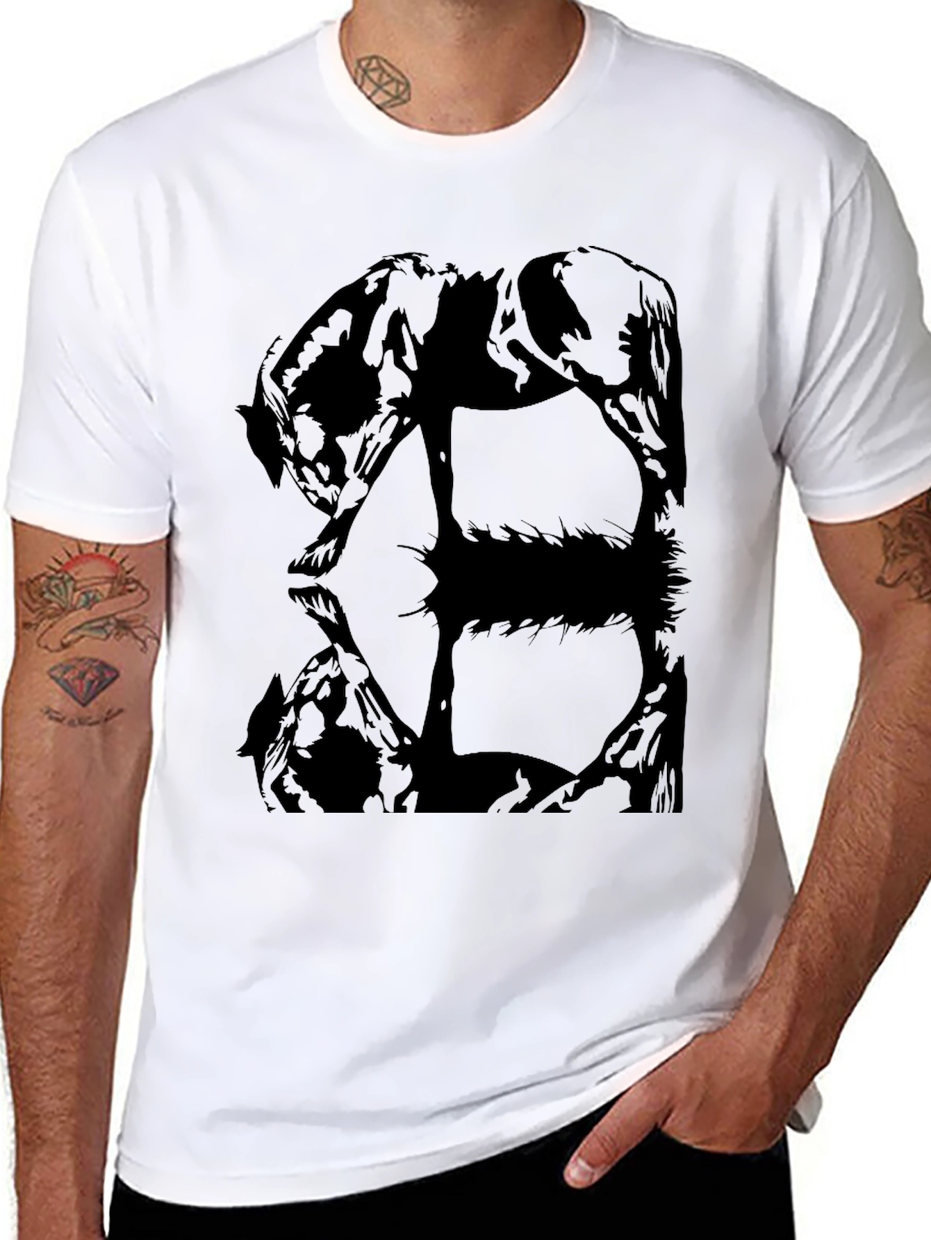 Horse Reflection Graphic Tee - Mens Black T-Shirt