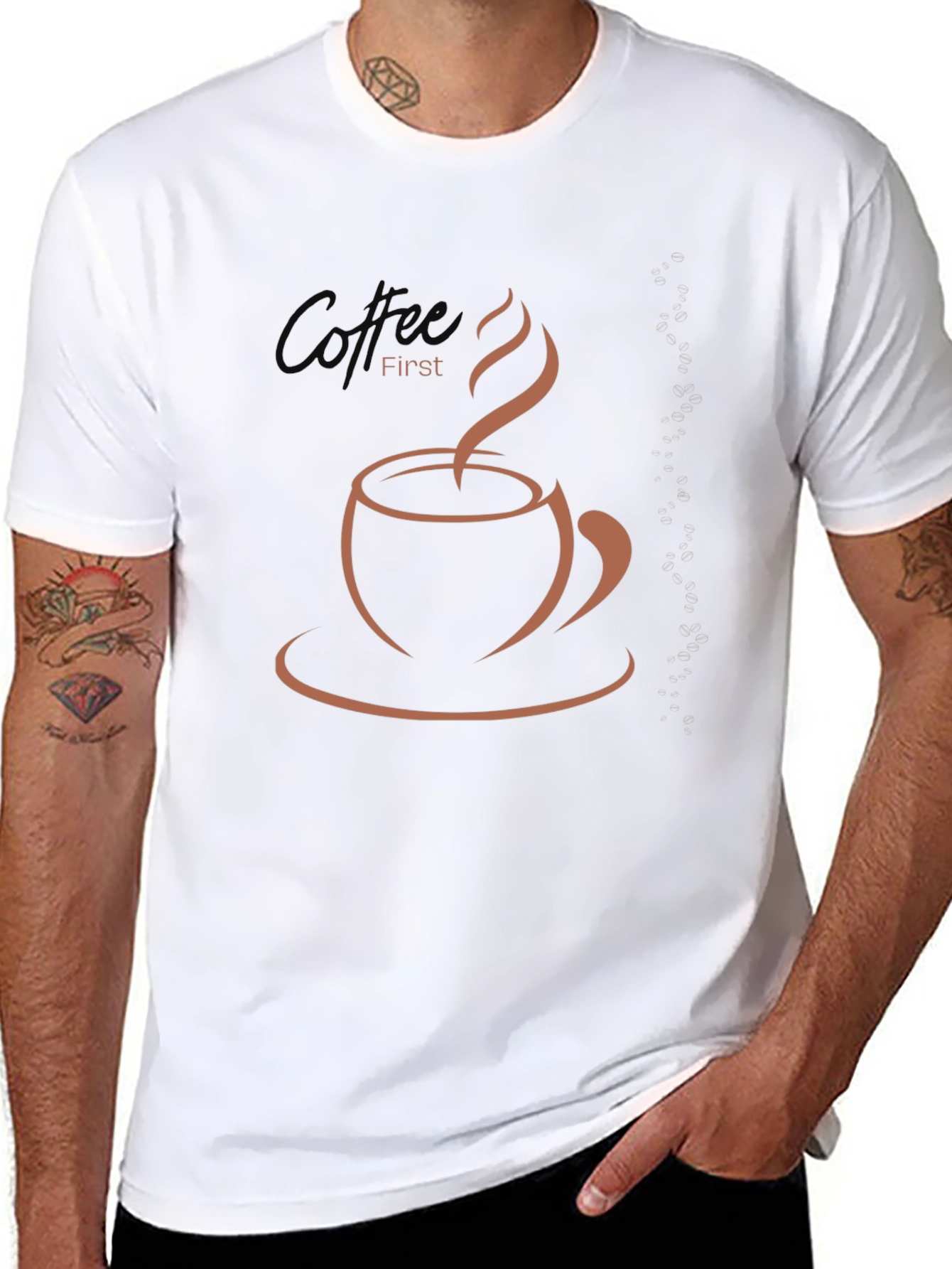 Coffee First Graphic T-Shirt