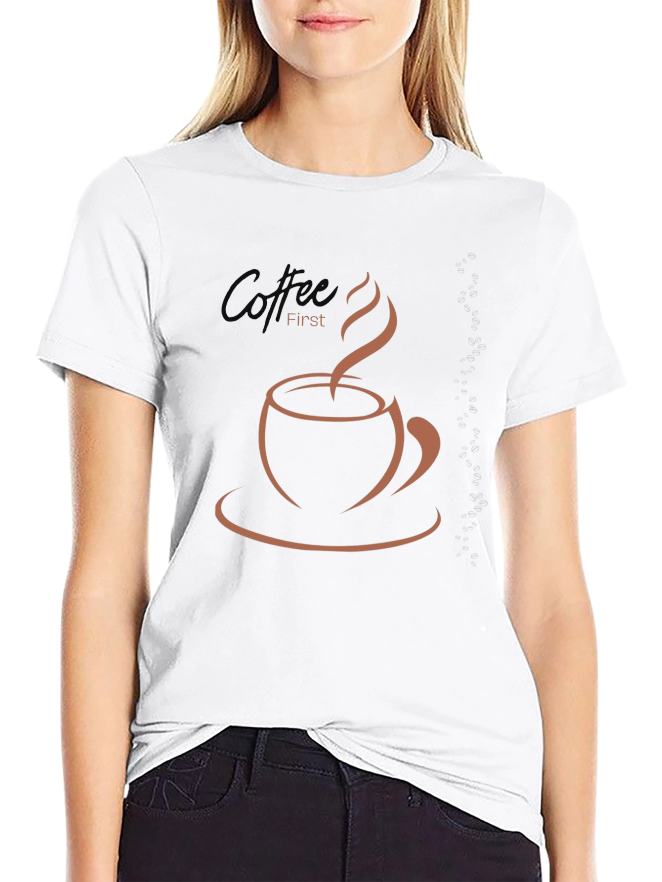 Coffee First Graphic T-Shirt