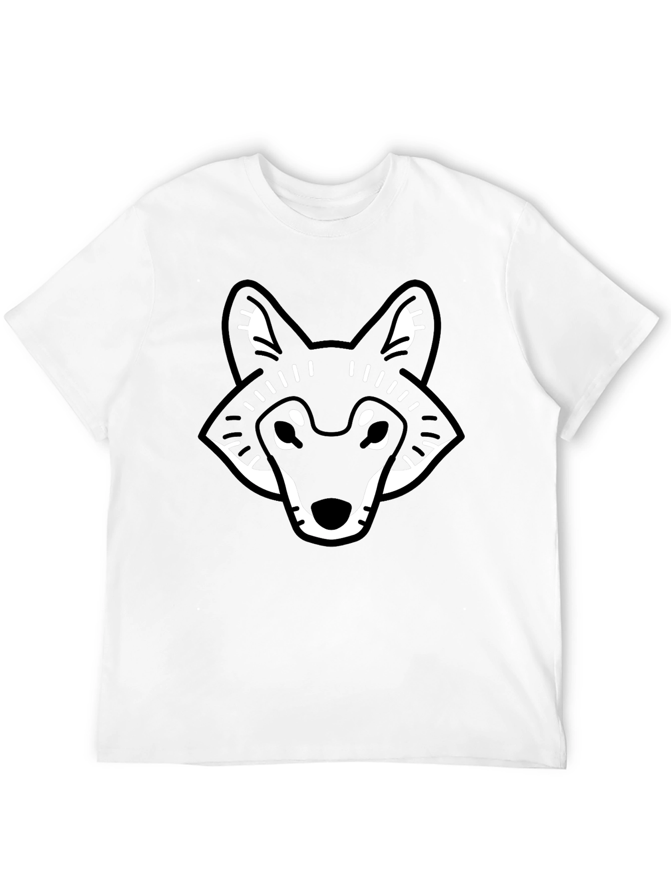 Cool Graphic Wolf Head Black T-Shirt