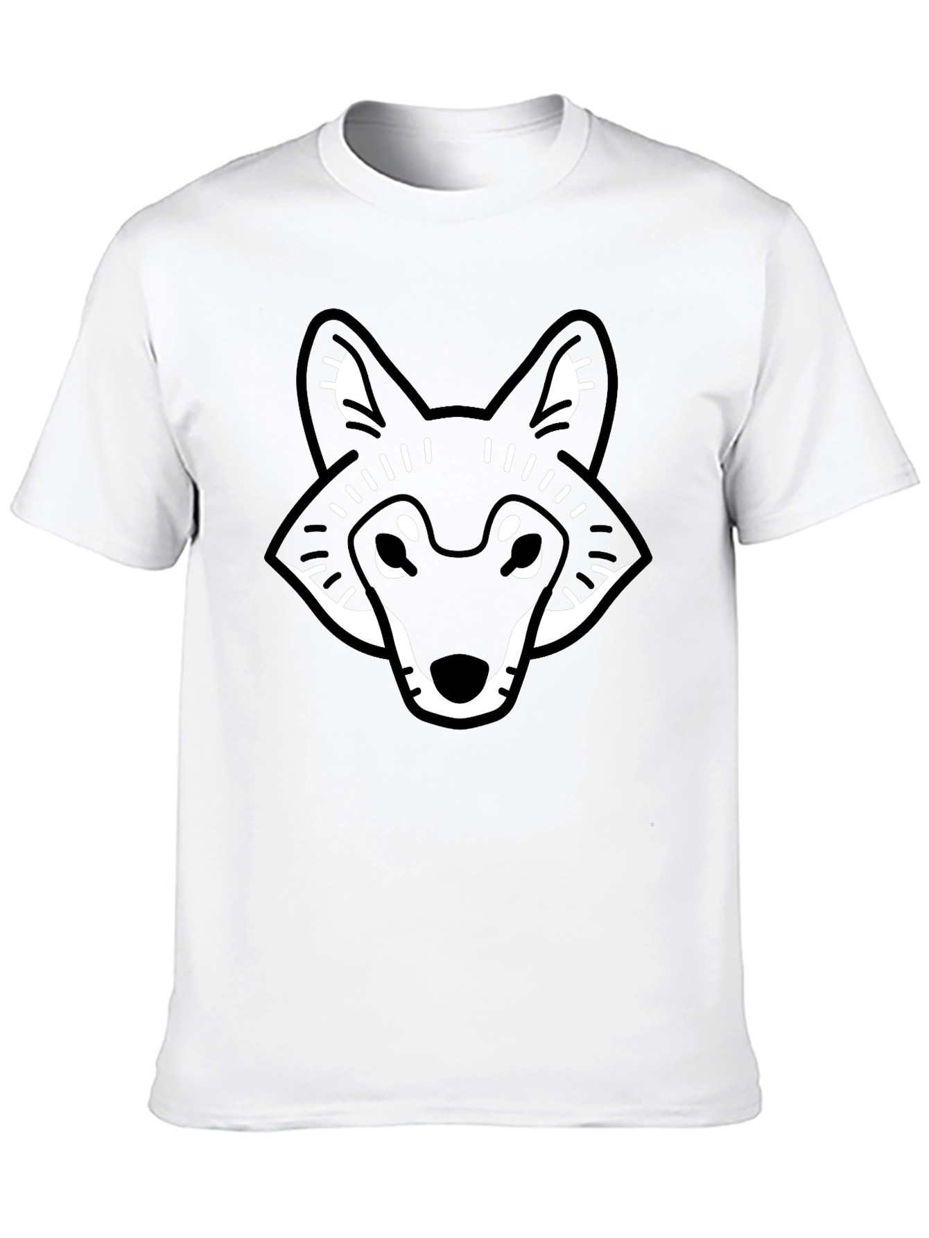 Cool Graphic Wolf Head Black T-Shirt