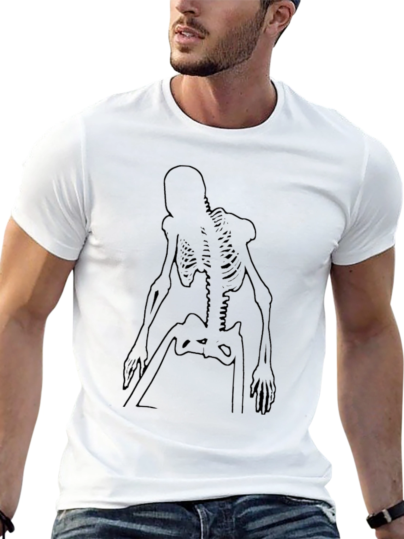 Skeleton Graphic Print Black T-Shirt