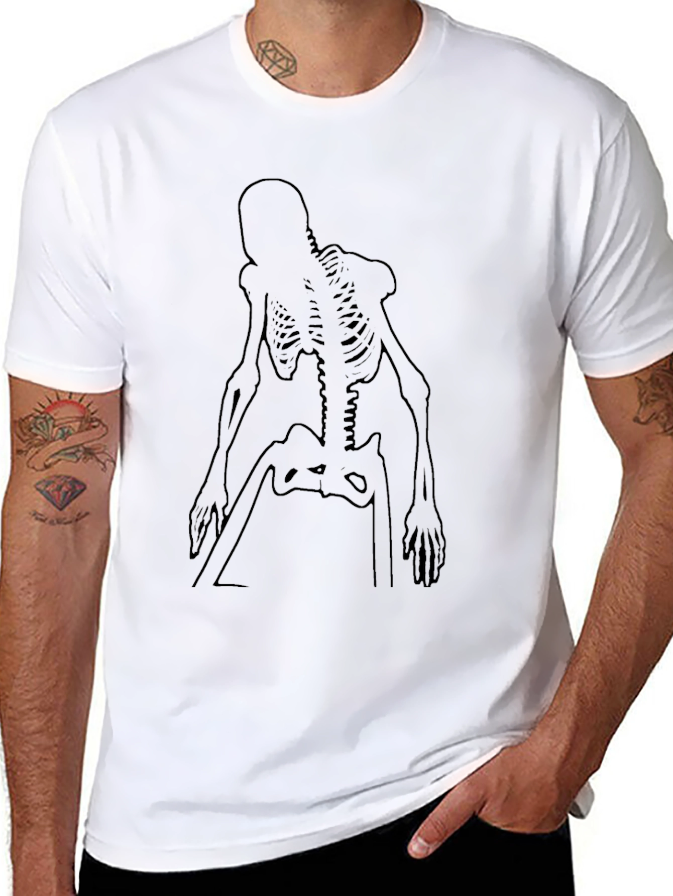Skeleton Graphic Print Black T-Shirt