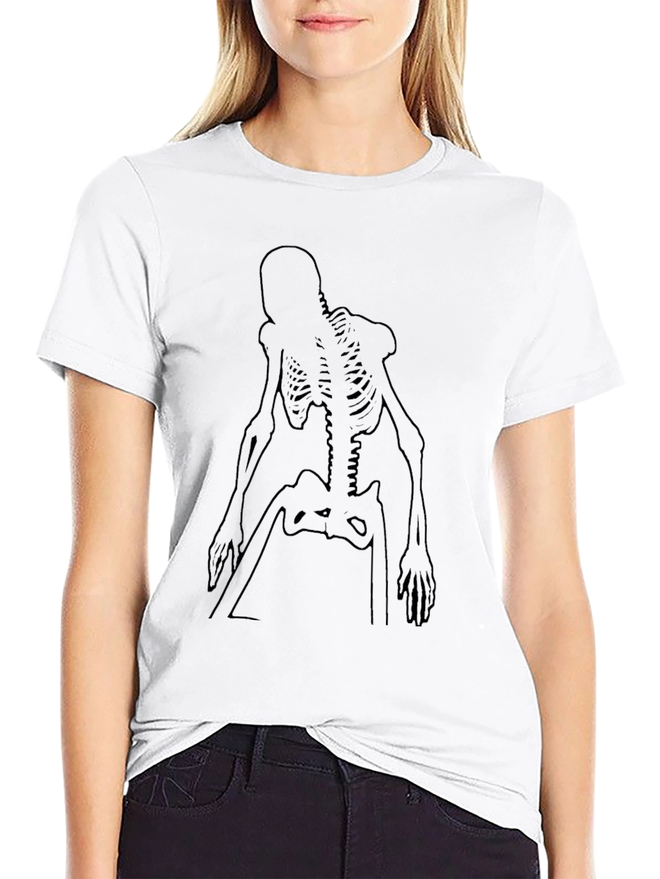 Skeleton Graphic Print Black T-Shirt