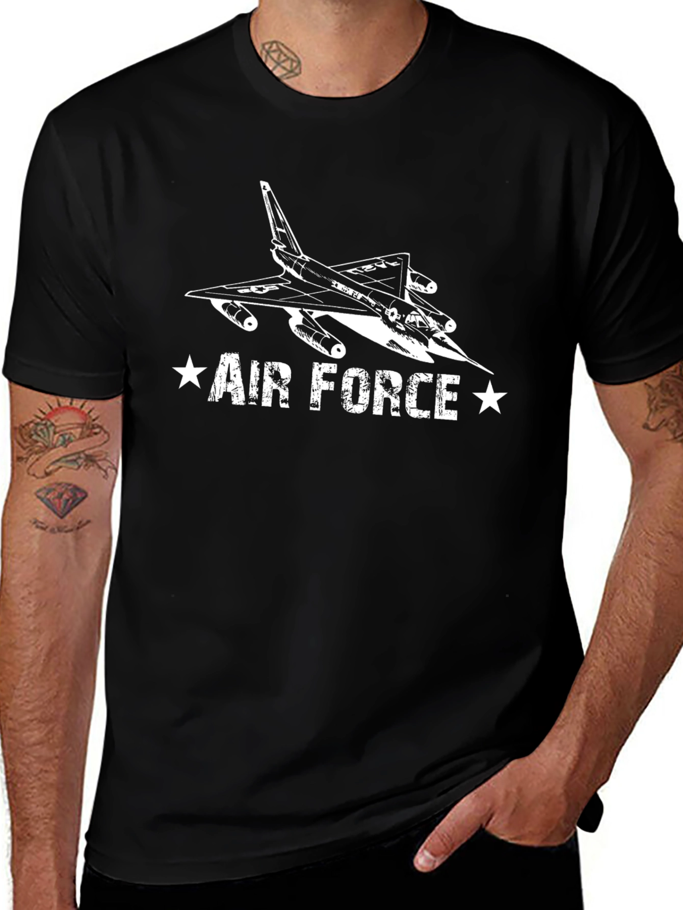 Air Force Jet Graphic T-Shirt - Black