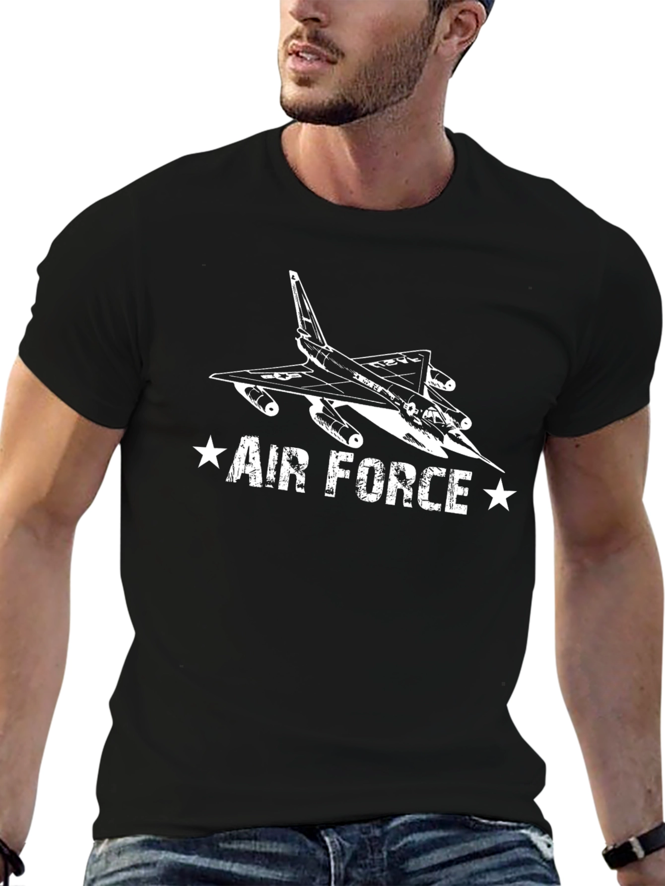 Air Force Jet Graphic T-Shirt - Black