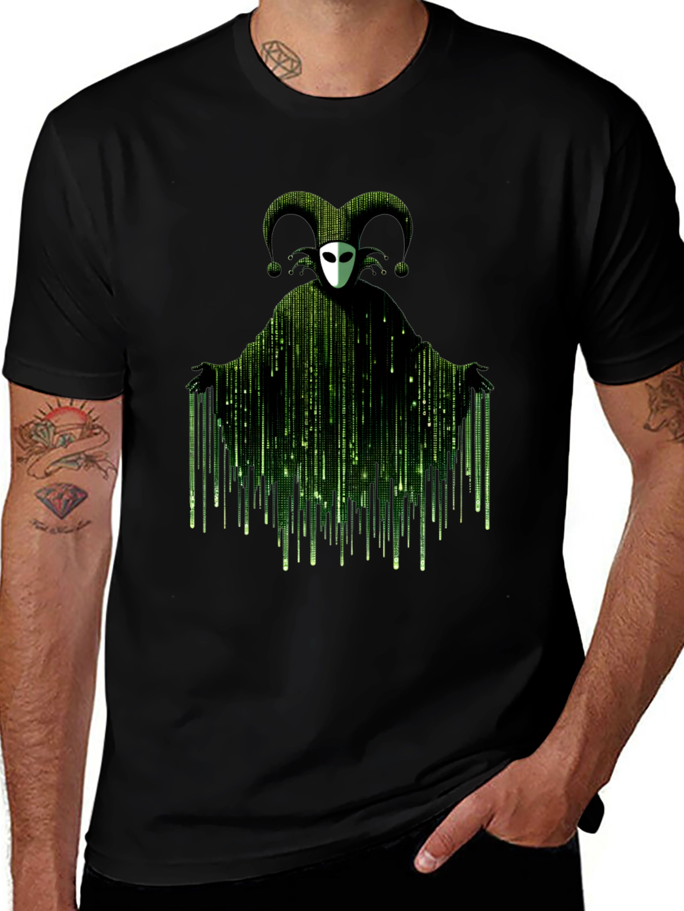 Matrix Jester T-Shirt - Black Graphic Tee
