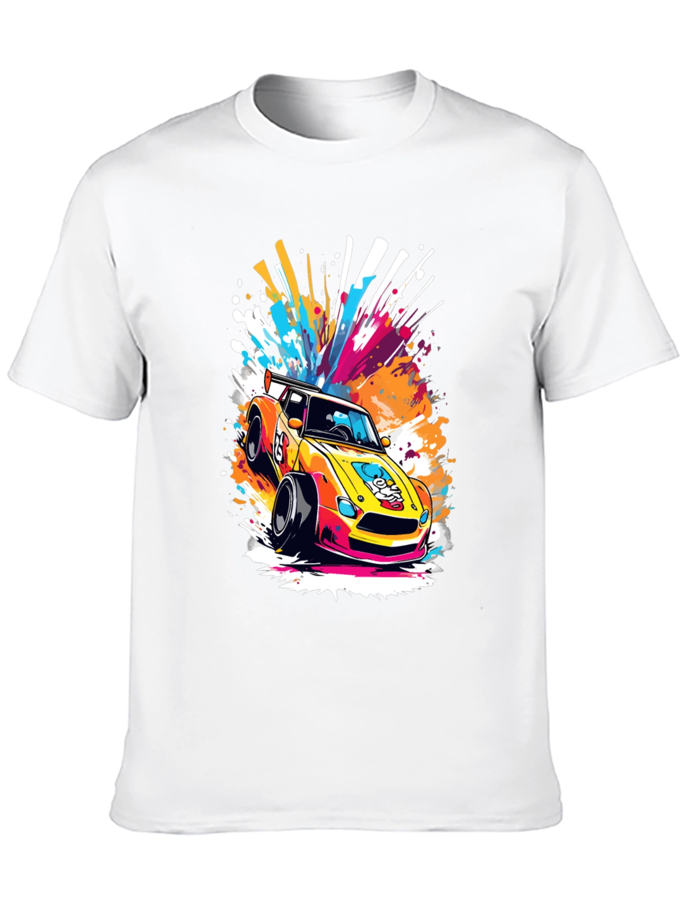 Racing Car Graphic Tee - Stylish Black T-Shirt