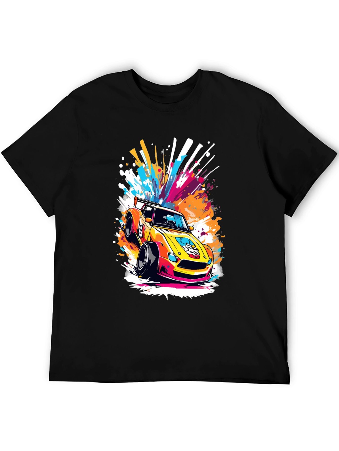 Racing Car Graphic Tee - Stylish Black T-Shirt