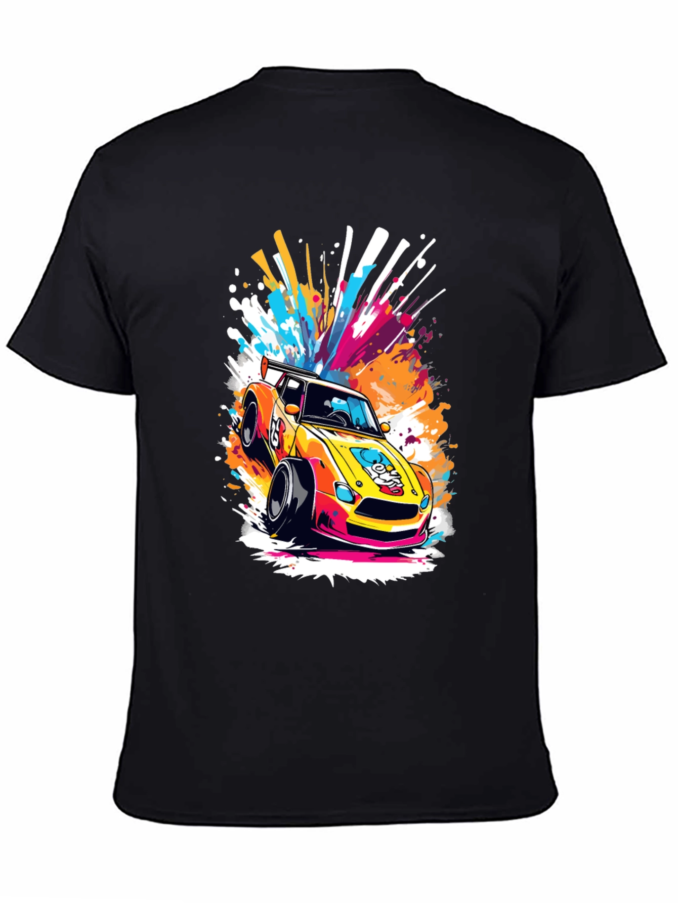 Racing Car Graphic Tee - Stylish Black T-Shirt