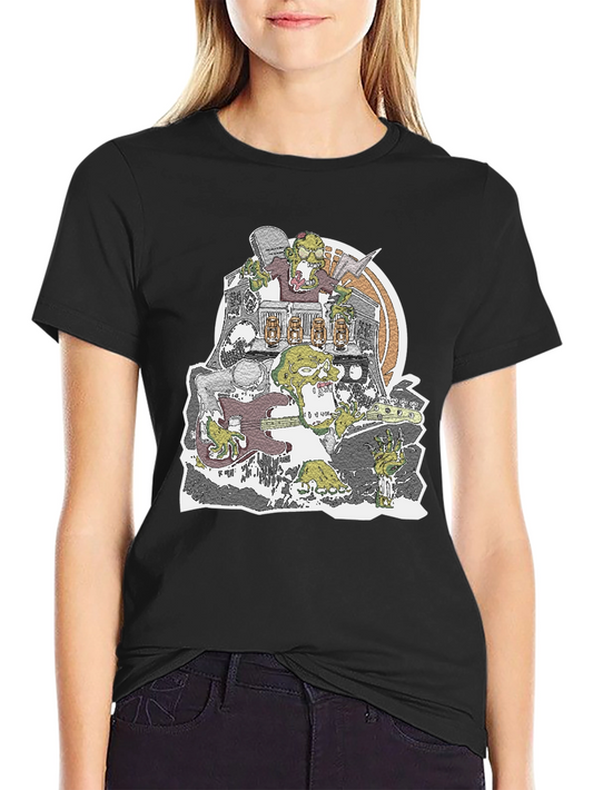 Zombie Band Graphic T-Shirt - Black Crew Neck