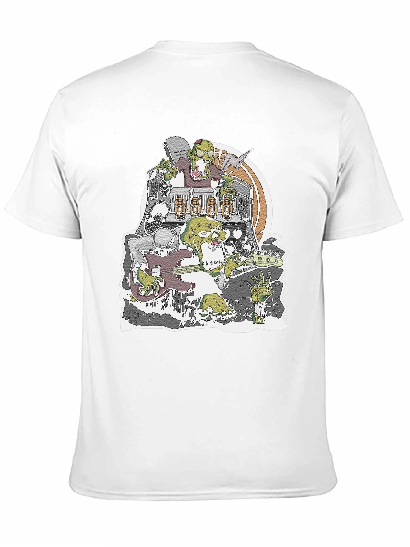 Zombie Band Graphic T-Shirt - Black Crew Neck