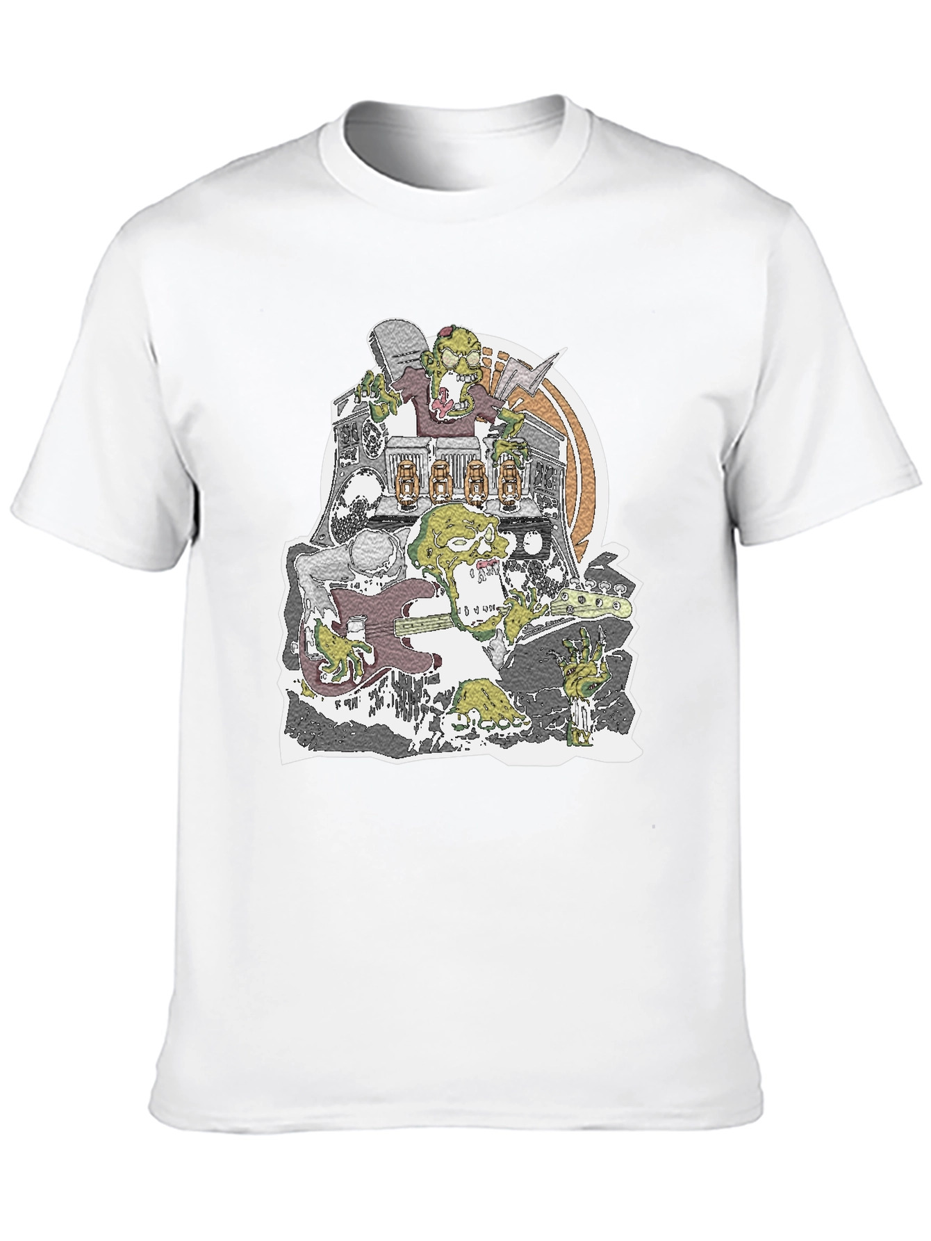 Zombie Band Graphic T-Shirt - Black Crew Neck