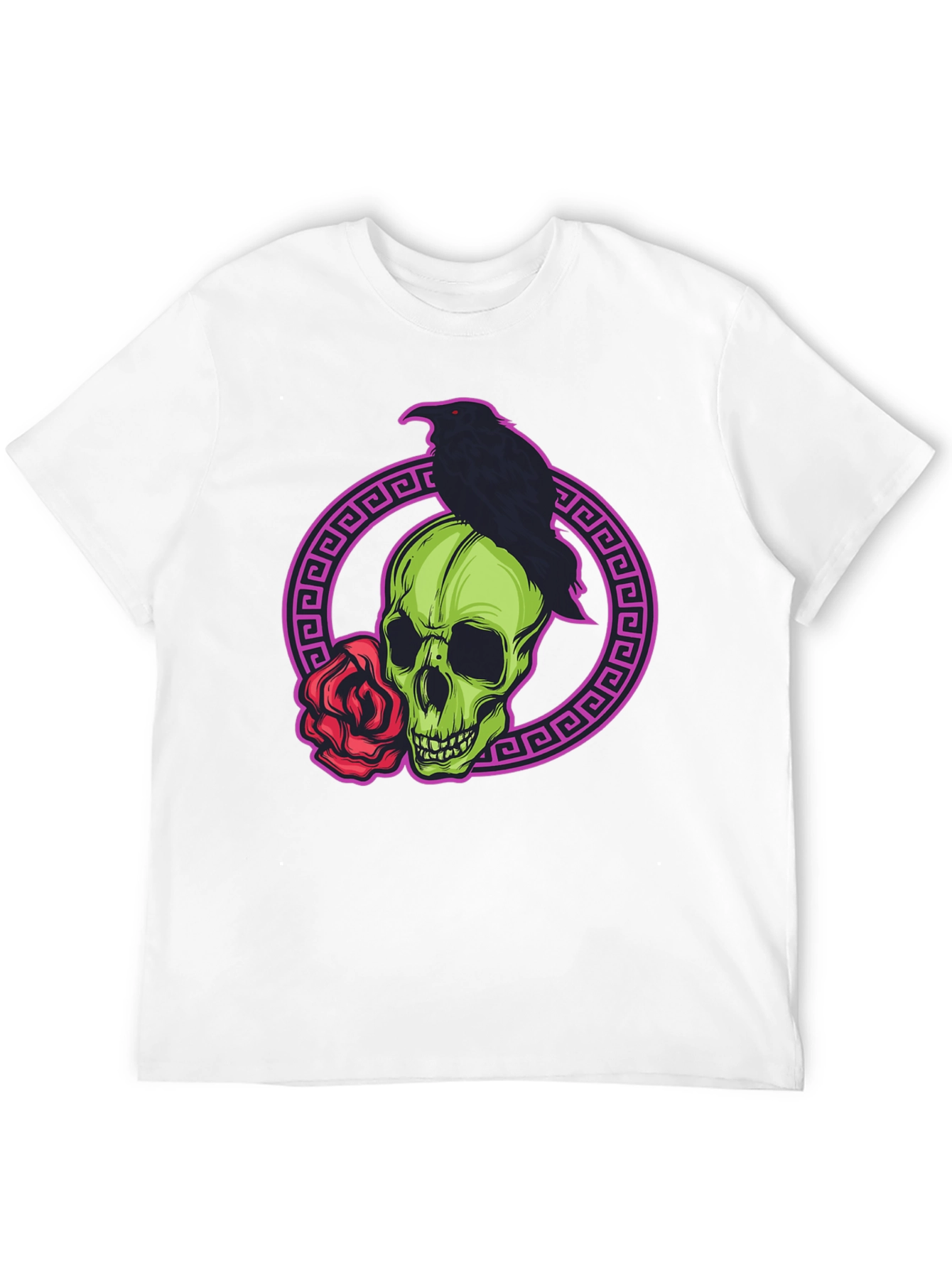 Skull Raven Rose Graphic T-Shirt