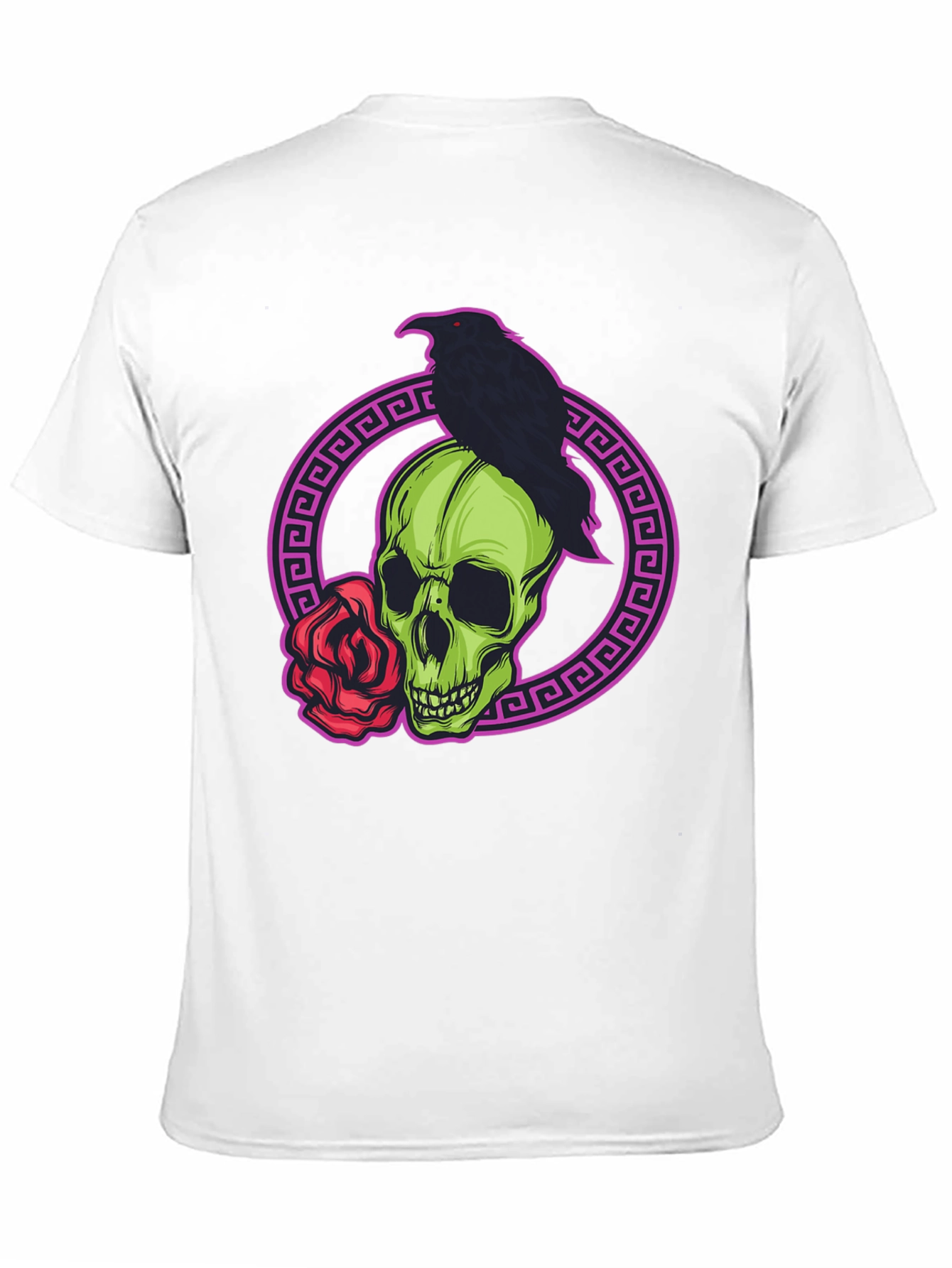 Skull Raven Rose Graphic T-Shirt